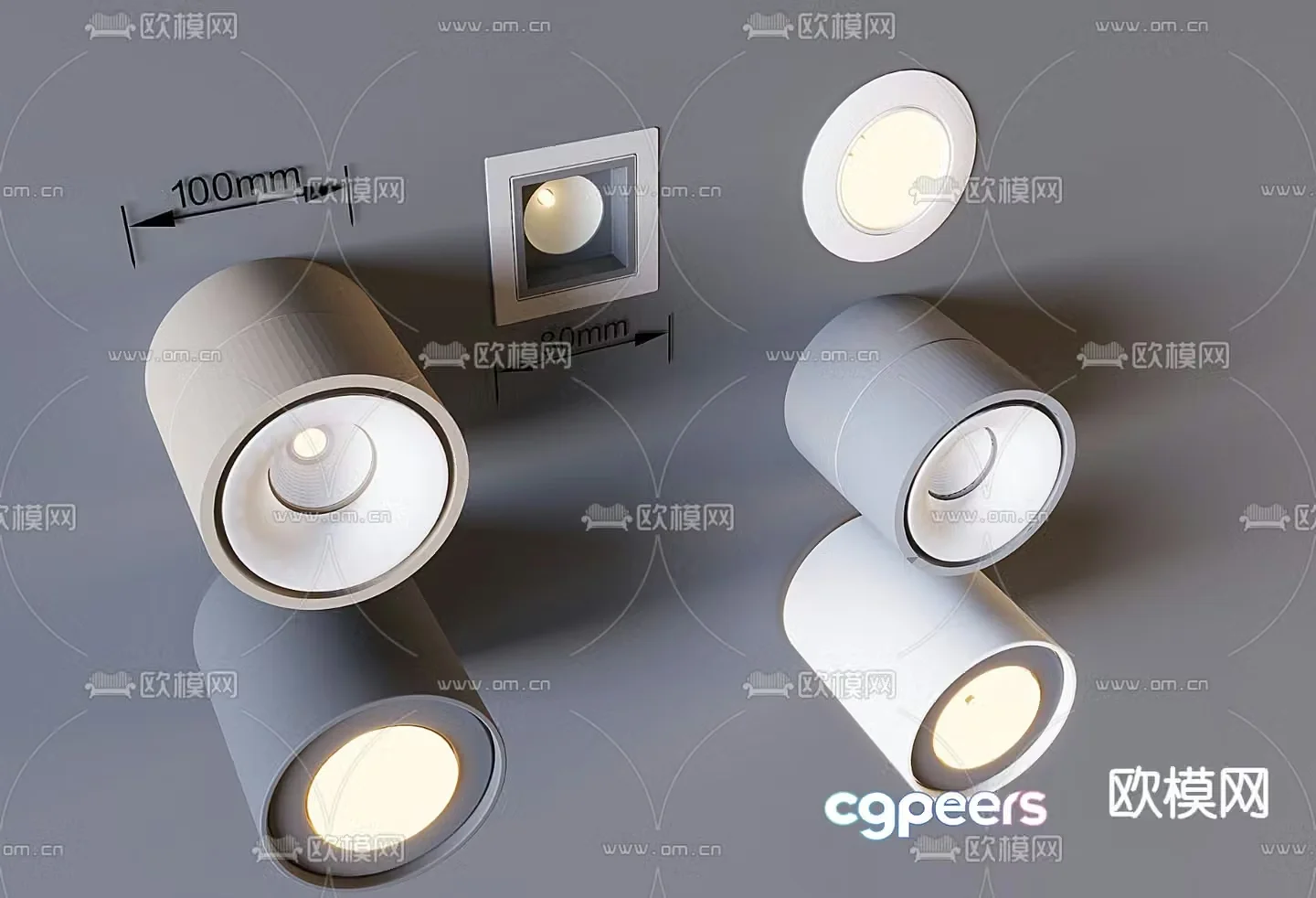 Turning downlight spotlight 3d model