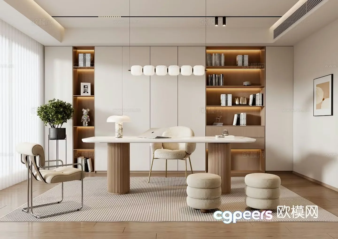 Cream style study 3d model