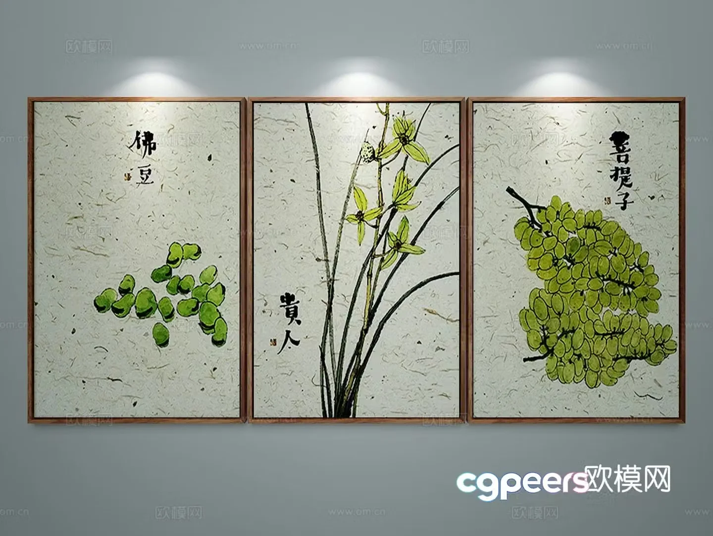 New Chinese style art painting decorative painting 3d model