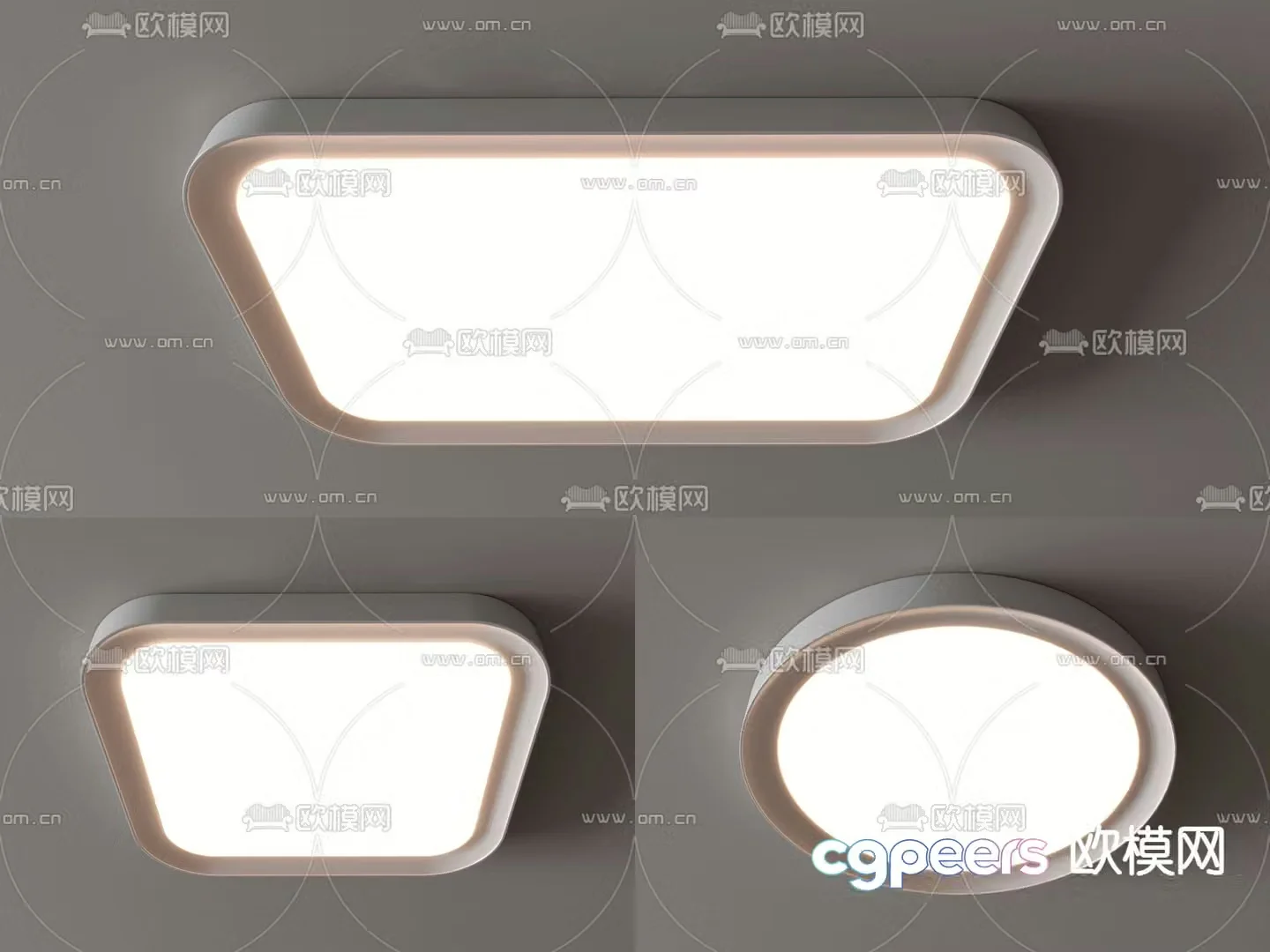 round ceiling lamp square ceiling lamp bedroom lamp 3d model