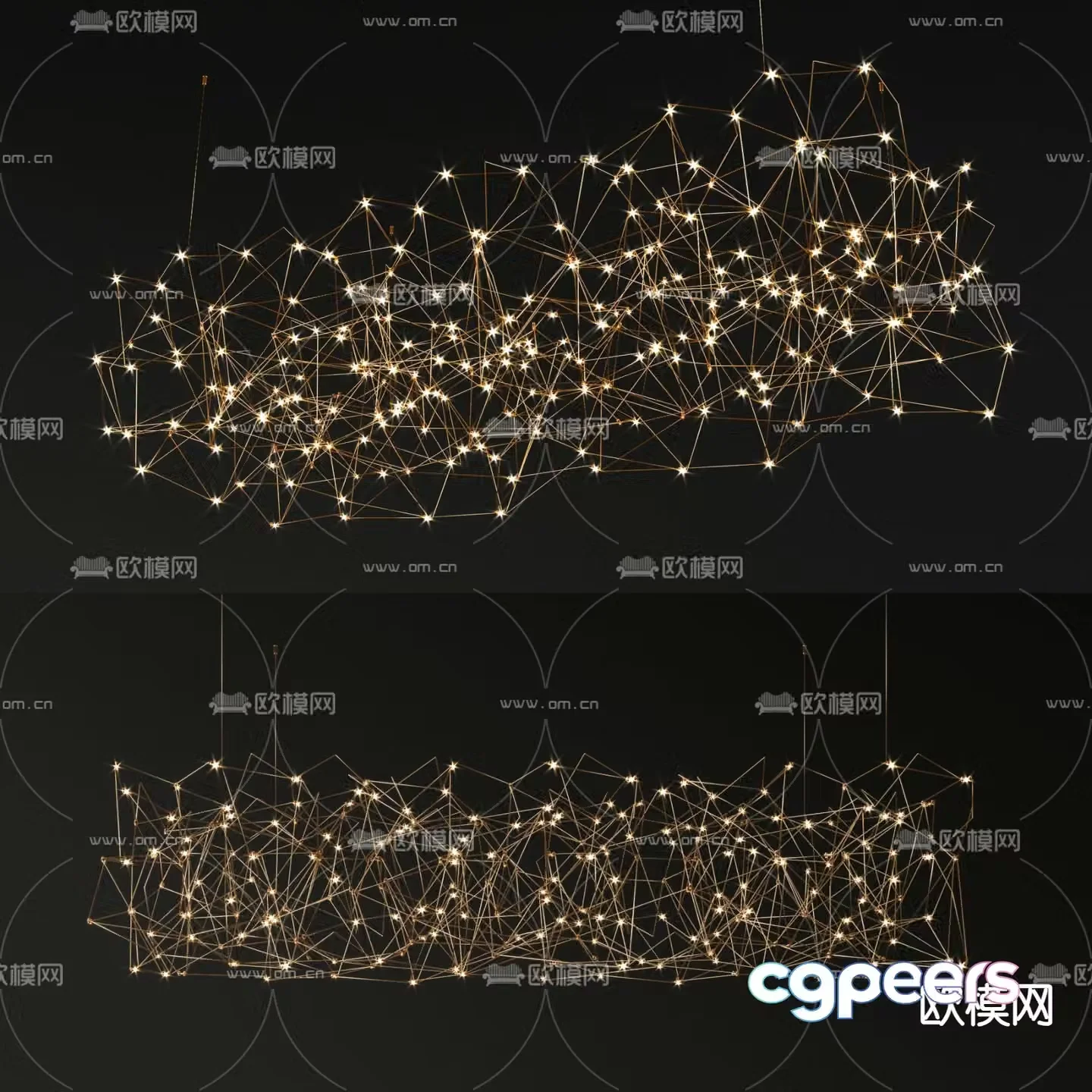 Light luxury chandelier decorative lamp star lamp 3D model