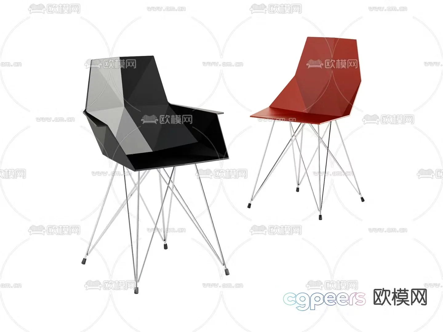 Simple chair dining chair 3d model