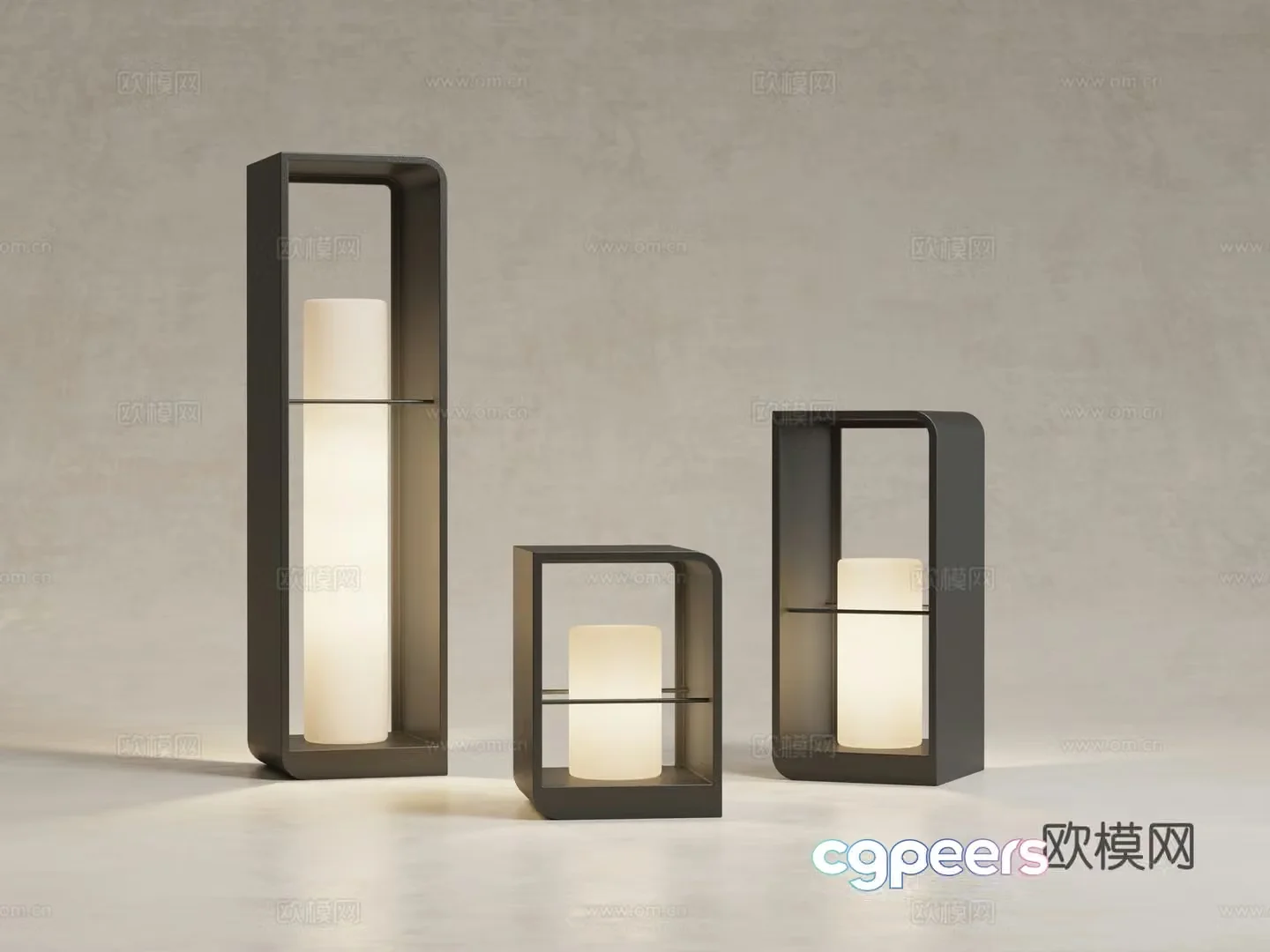 Modern lawn lamp grass lamp 3d model