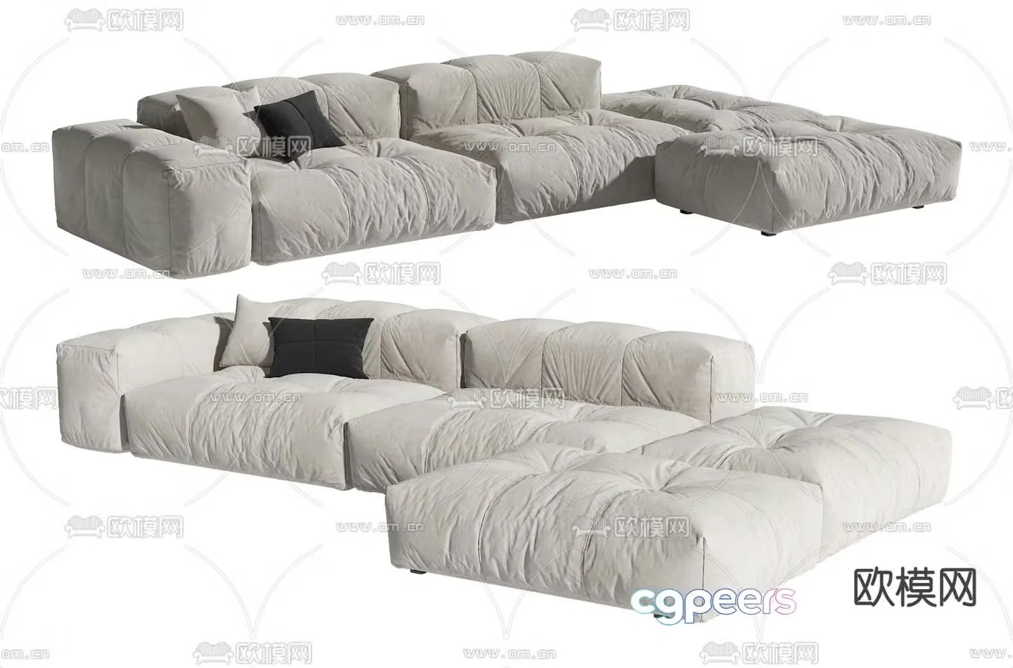 Corner sofa multi-person sofa 3d model