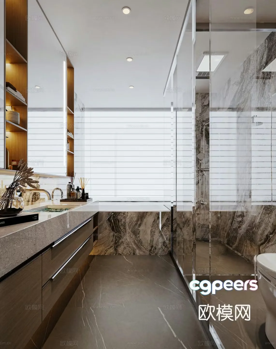 Modern style bathroom 3d model