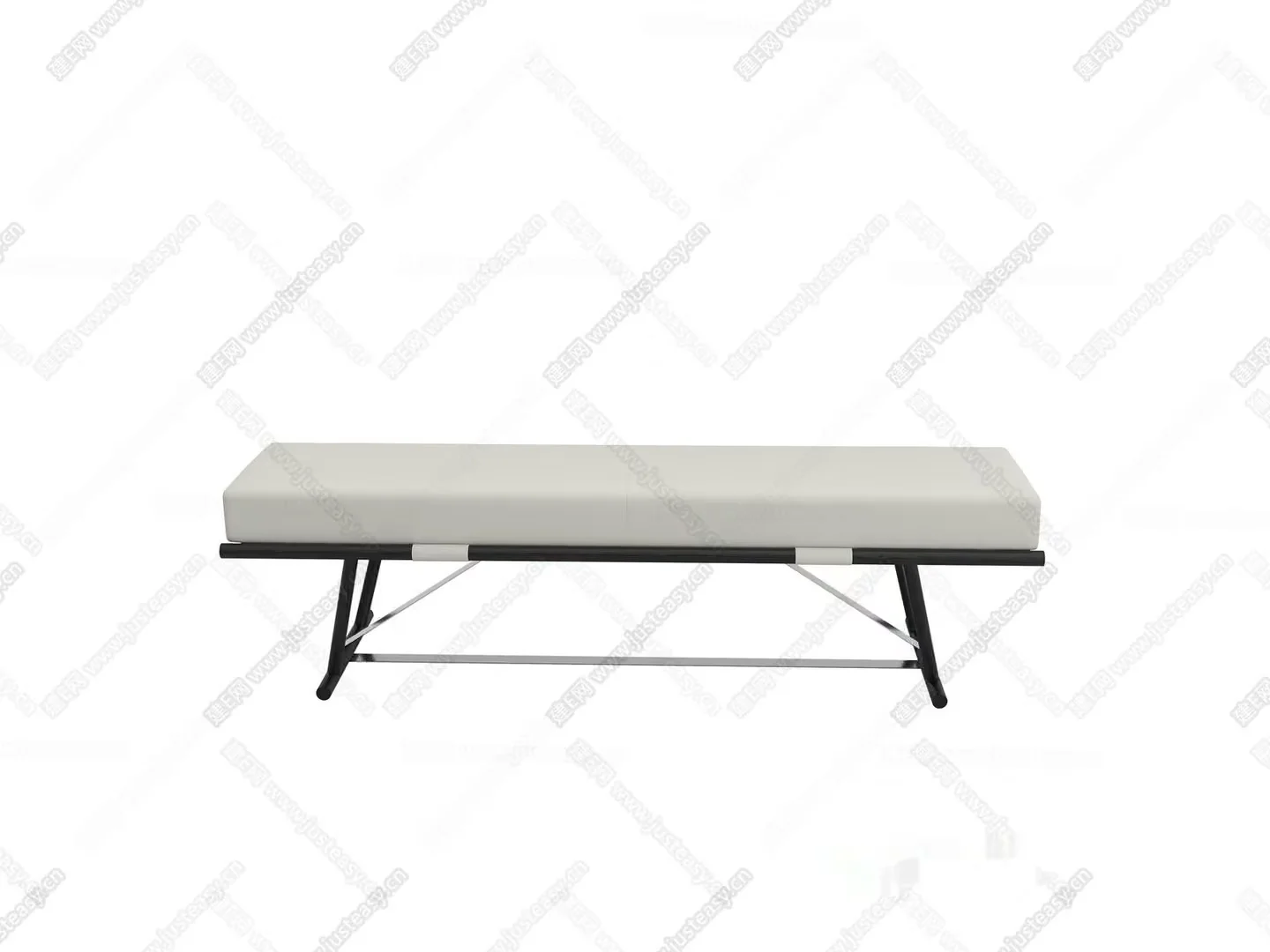 A White Massage Table With A Black Frame 3D Model – 5892 – CORONA Render