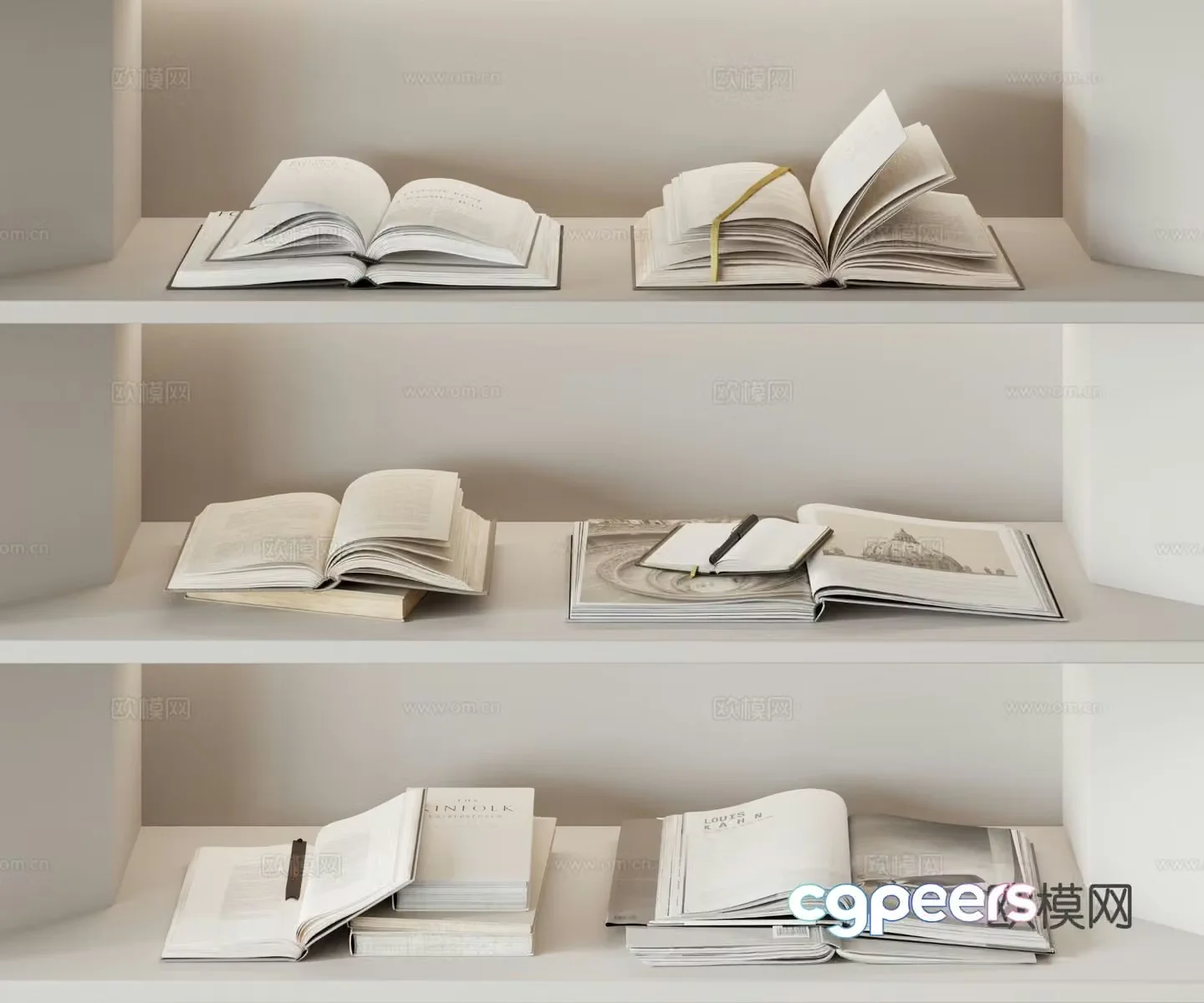 Open book book 3d model