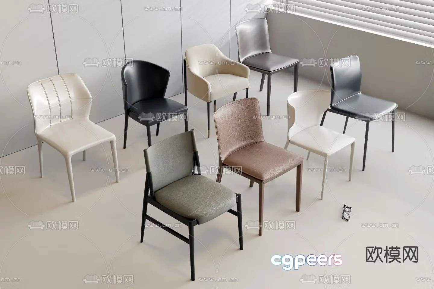 Modern chair dining chair 3d model