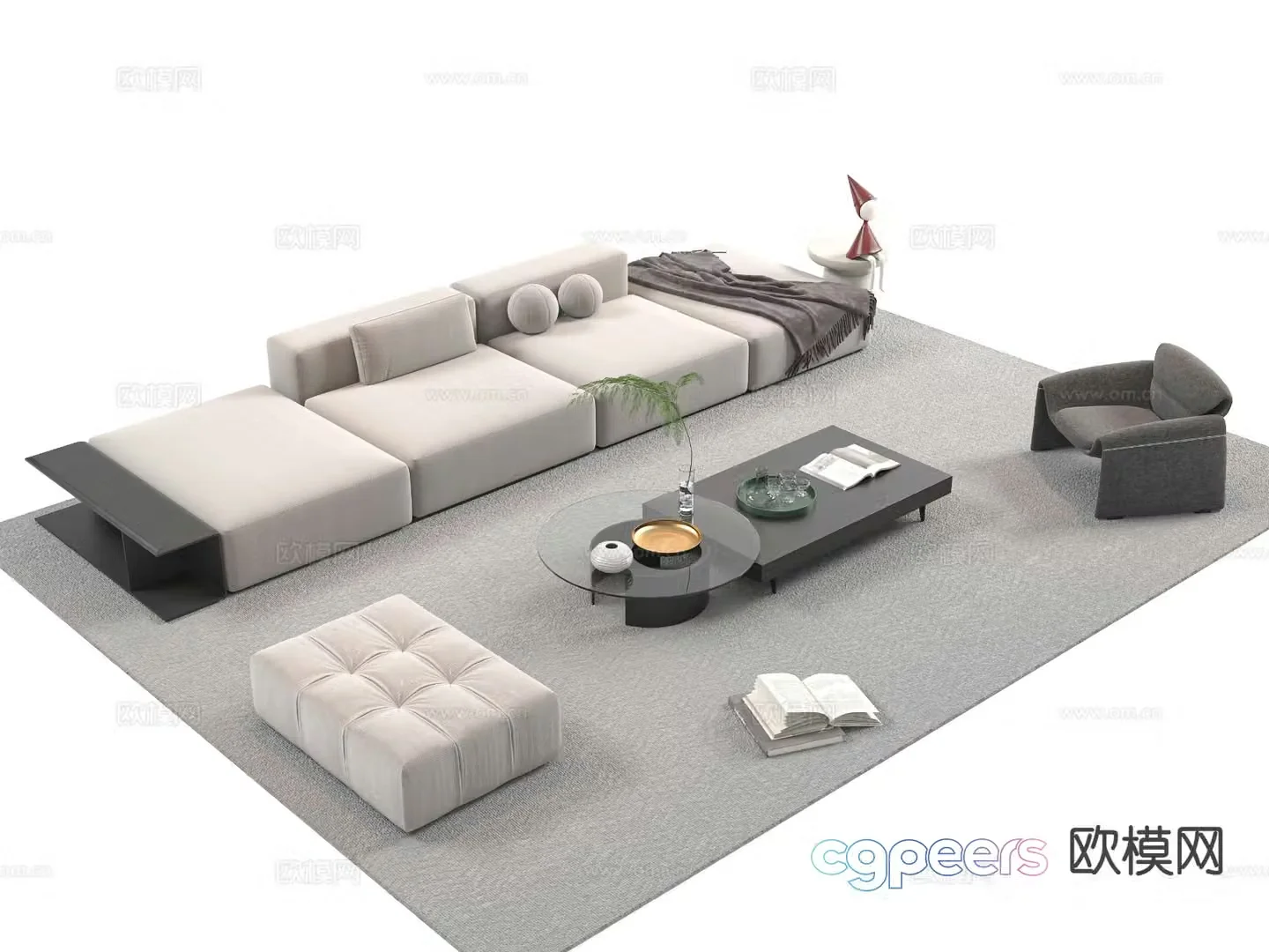 Modern sofa set 3d model