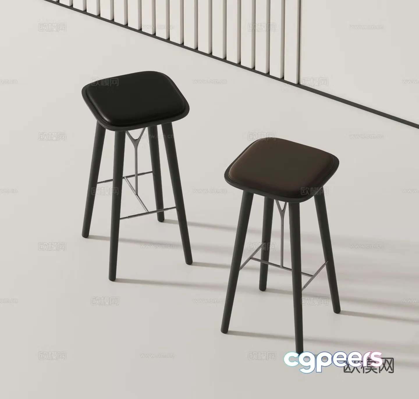 Modern bar stool bar stool high stool 3d model