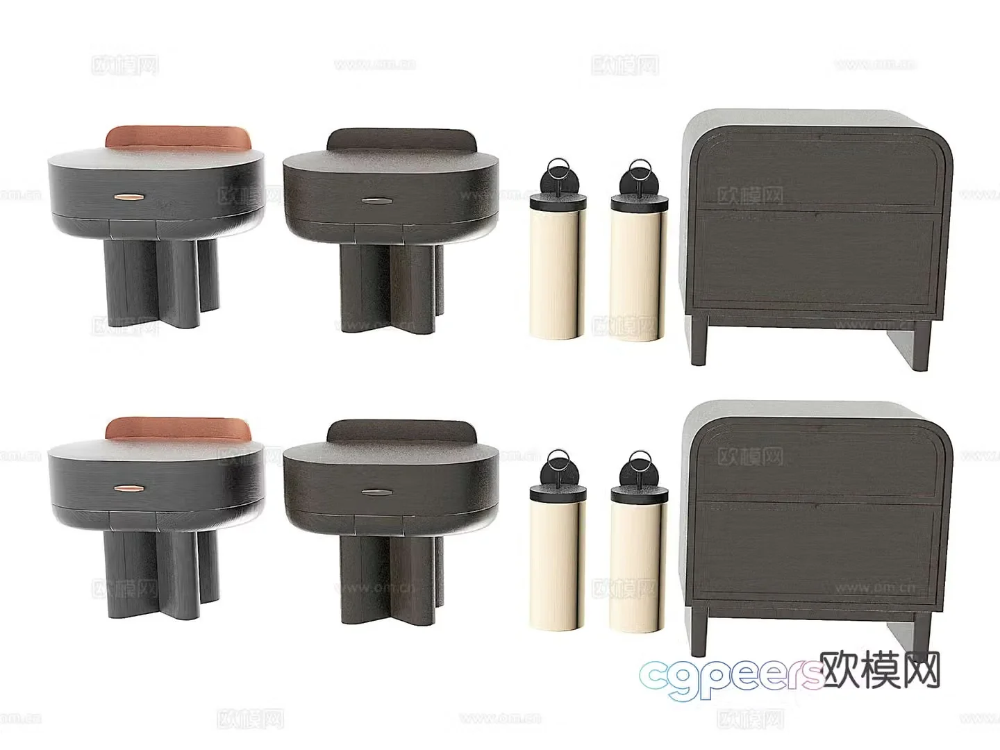 Modern bedside table 3d model