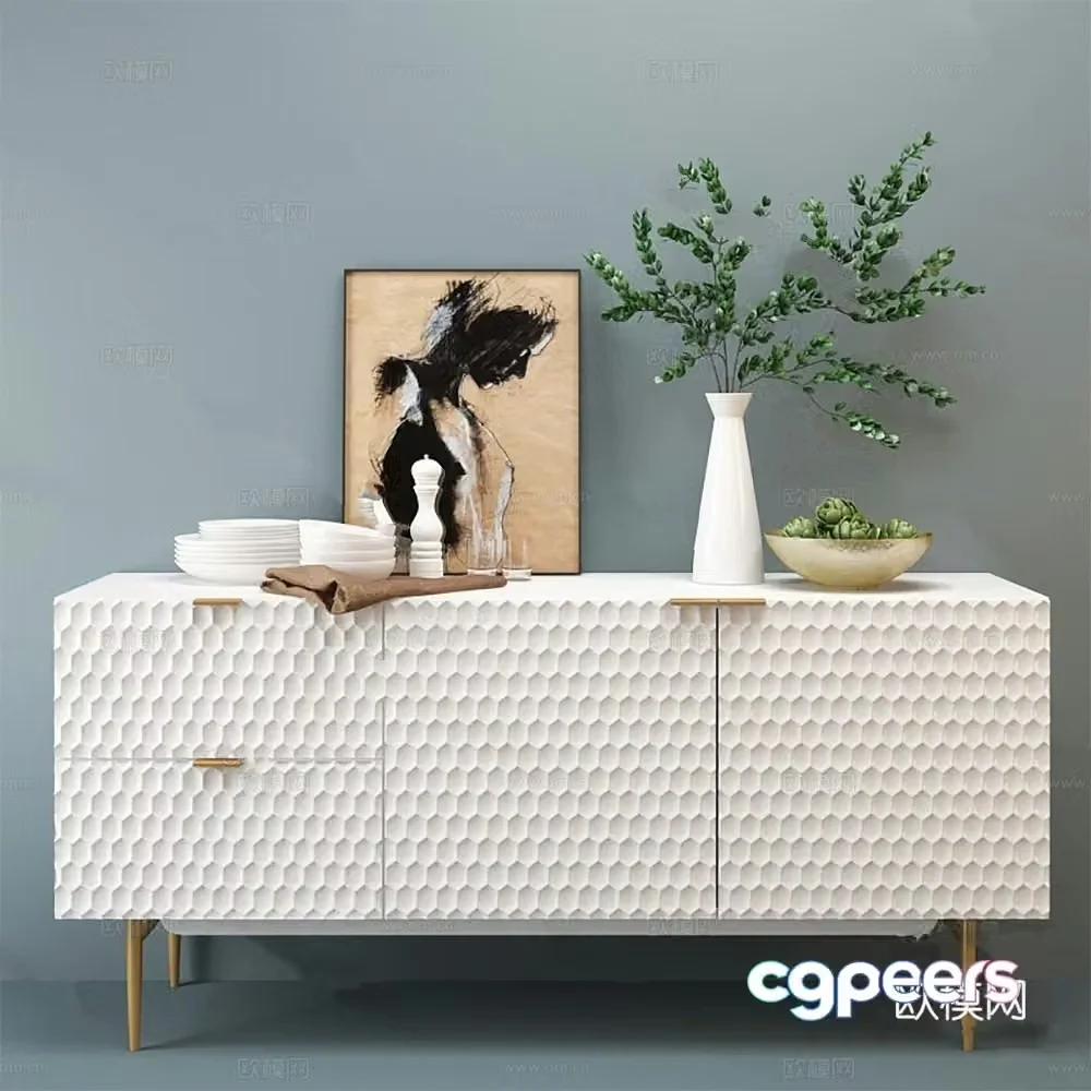 Now decorative cabinet side cabinet 3d model