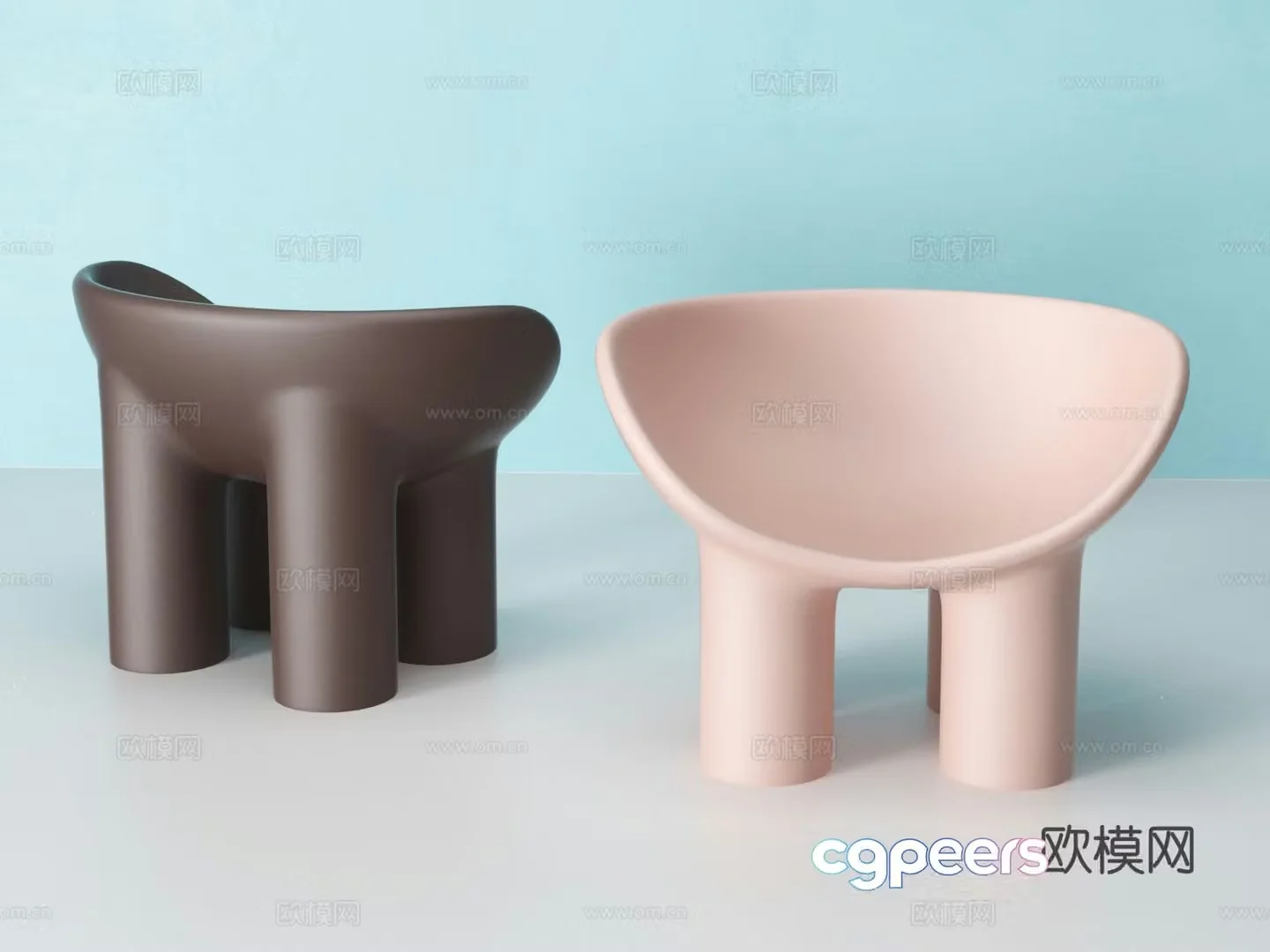 Driade minimalist leisure chair elephant chair 3d model