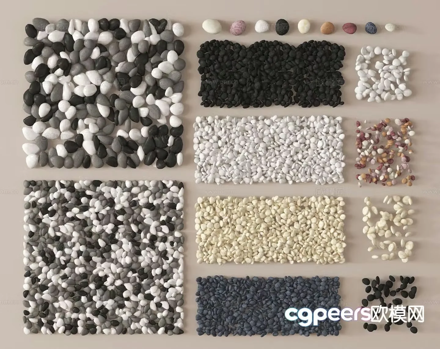 cobblestone gravel road gravel 3d model