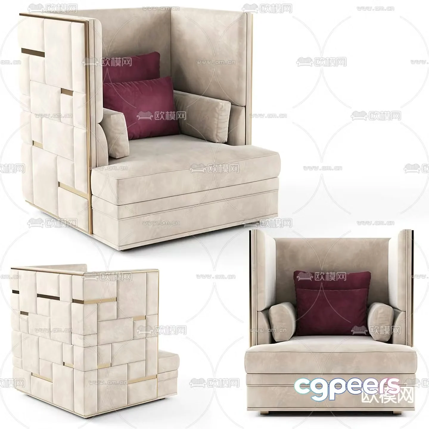 Visionnaire single sofa 3d model