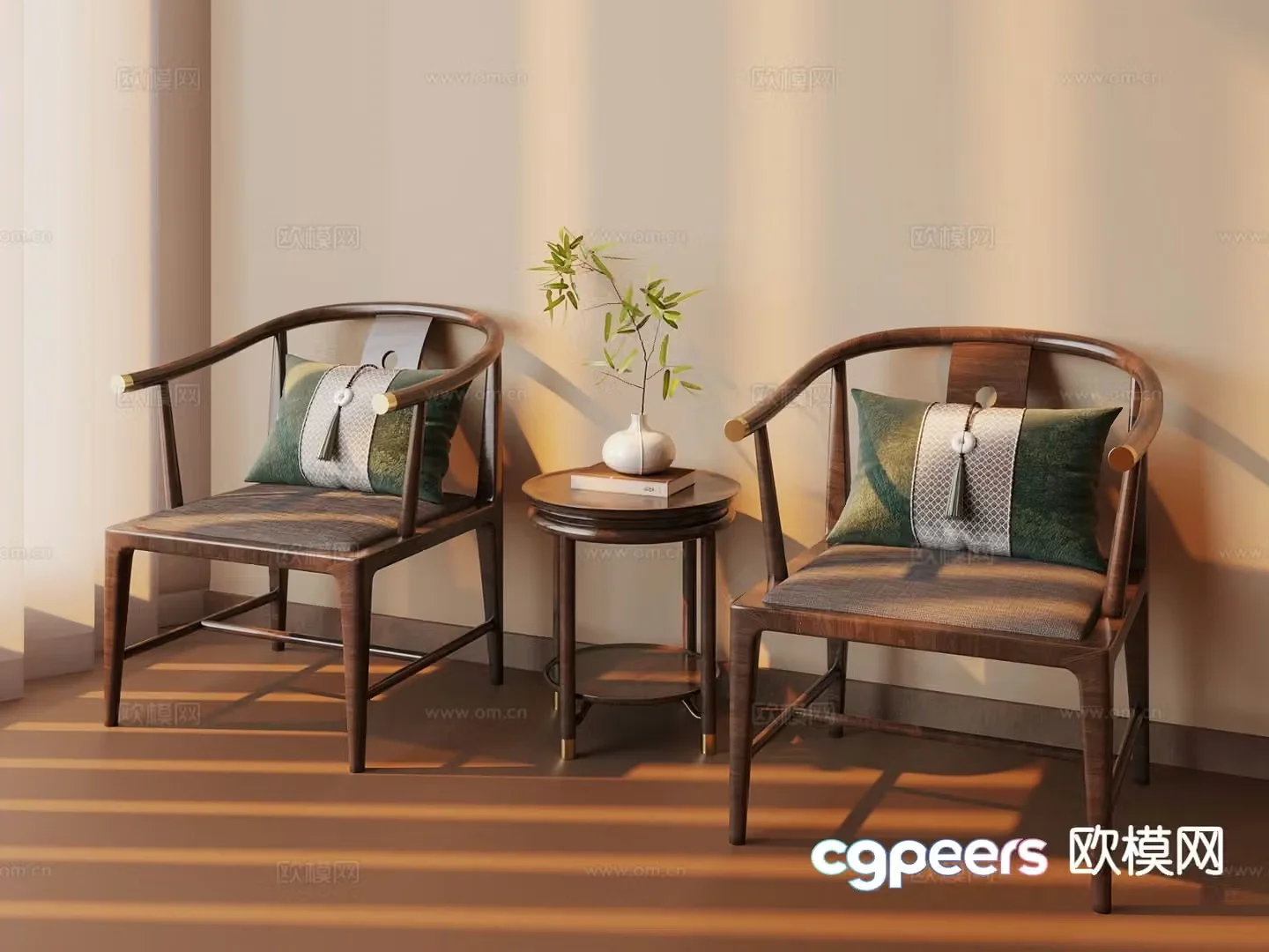 New Chinese style leisure chair armchair 3d model