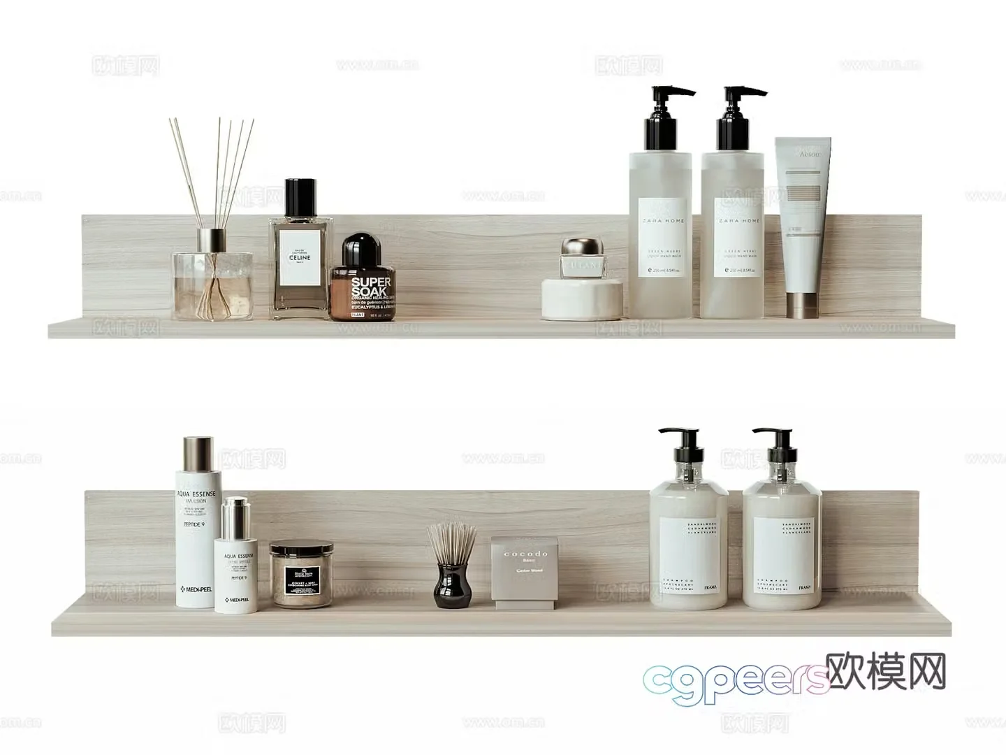 Modern washing daily cosmetics perfume 3d model
