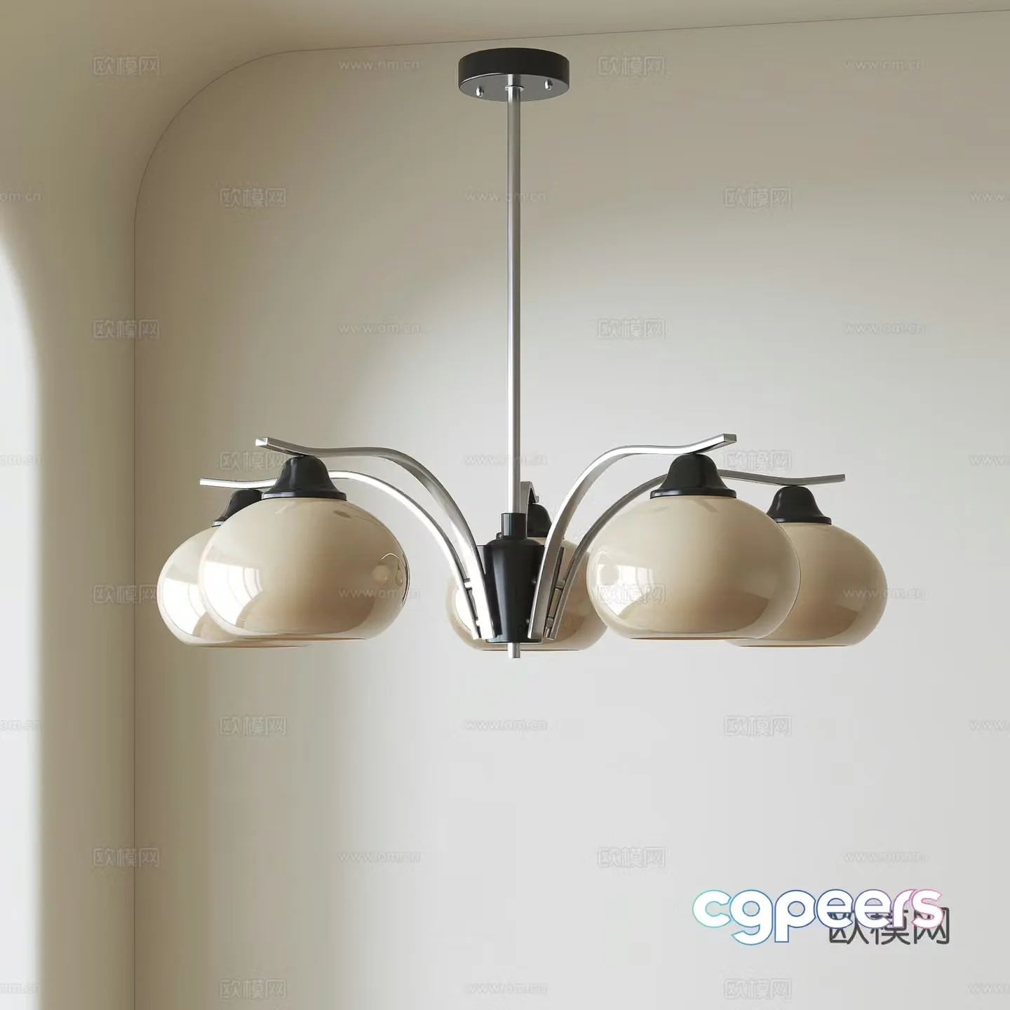 French medieval chandelier 3d model