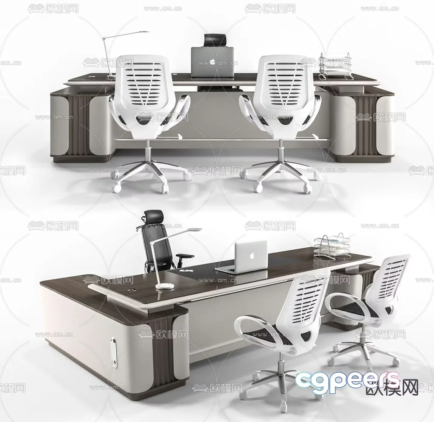 Desk table boss table office desk 3d model