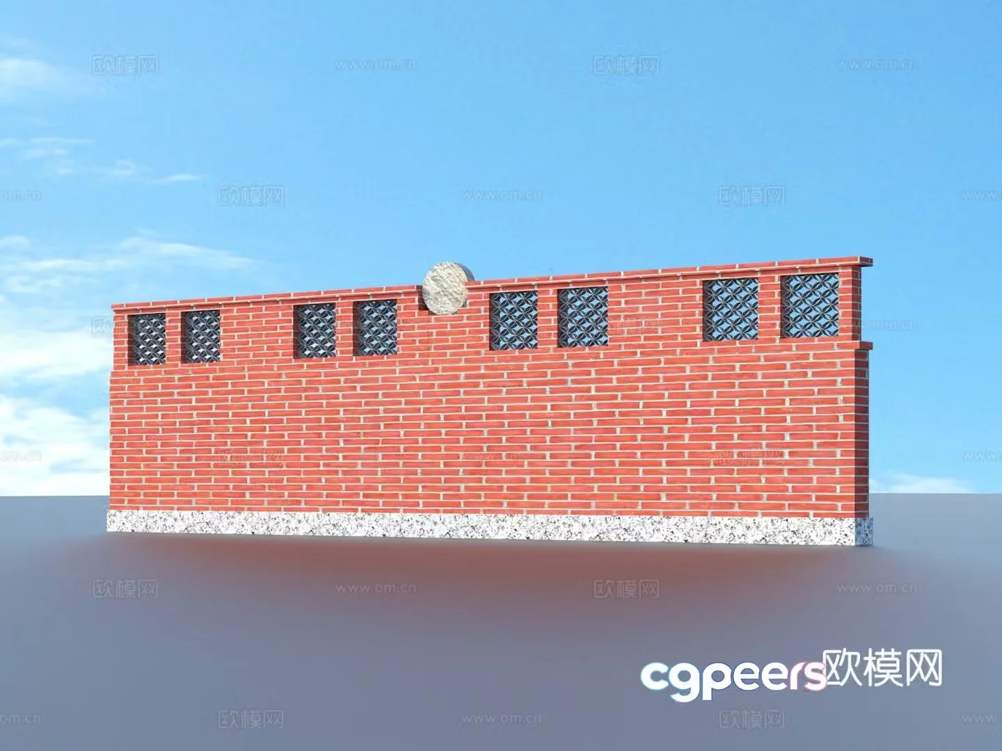 Brick wall Red brick wall Three-dimensional brick wall 3d model