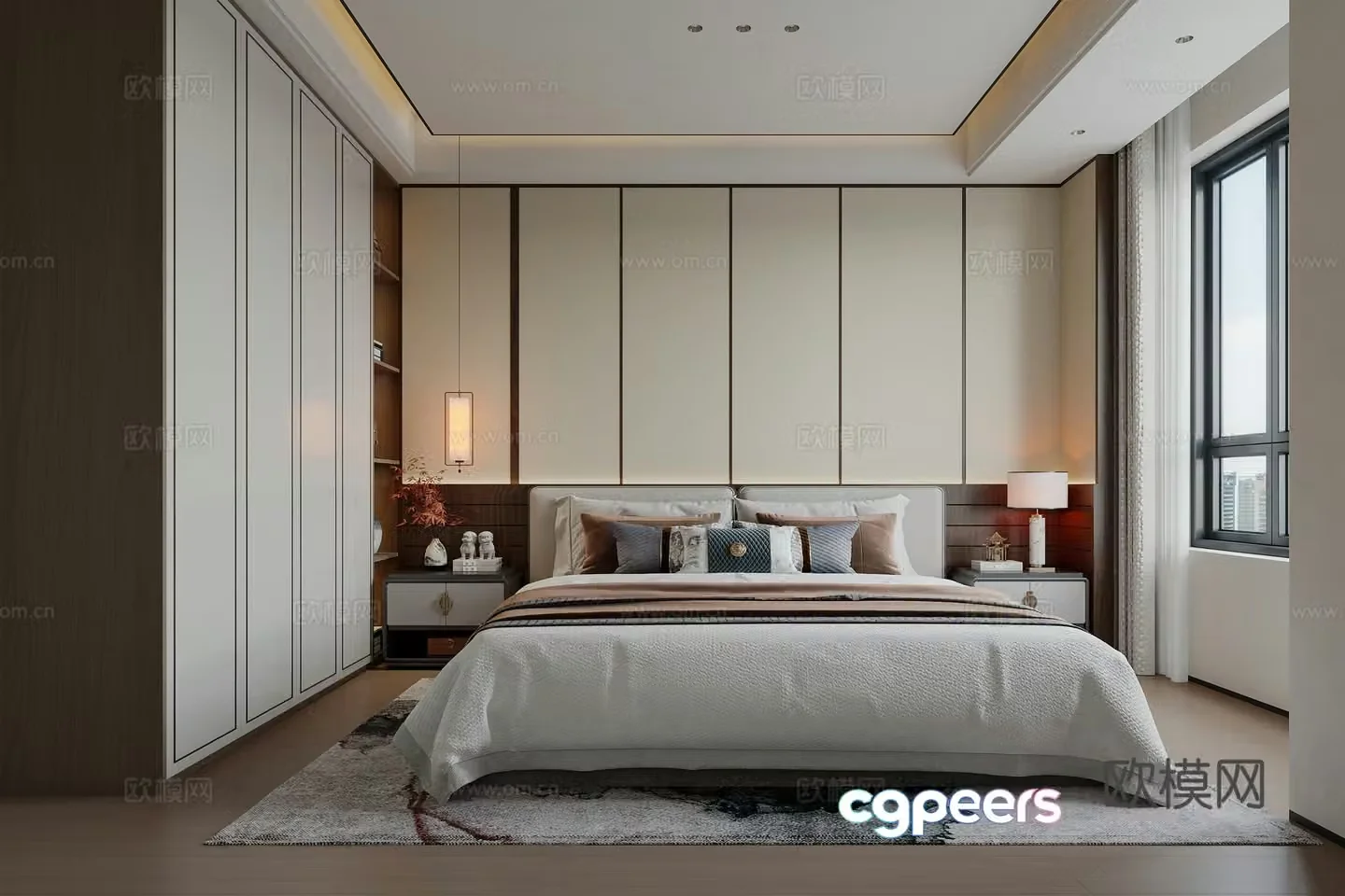 New Chinese style bedroom master bedroom 3d model