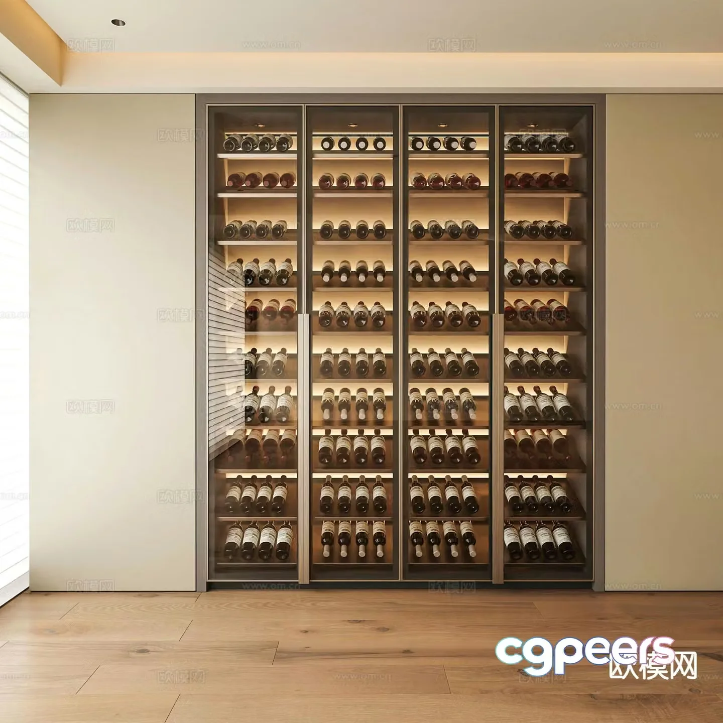 Modern glass wine cabinet 3d model