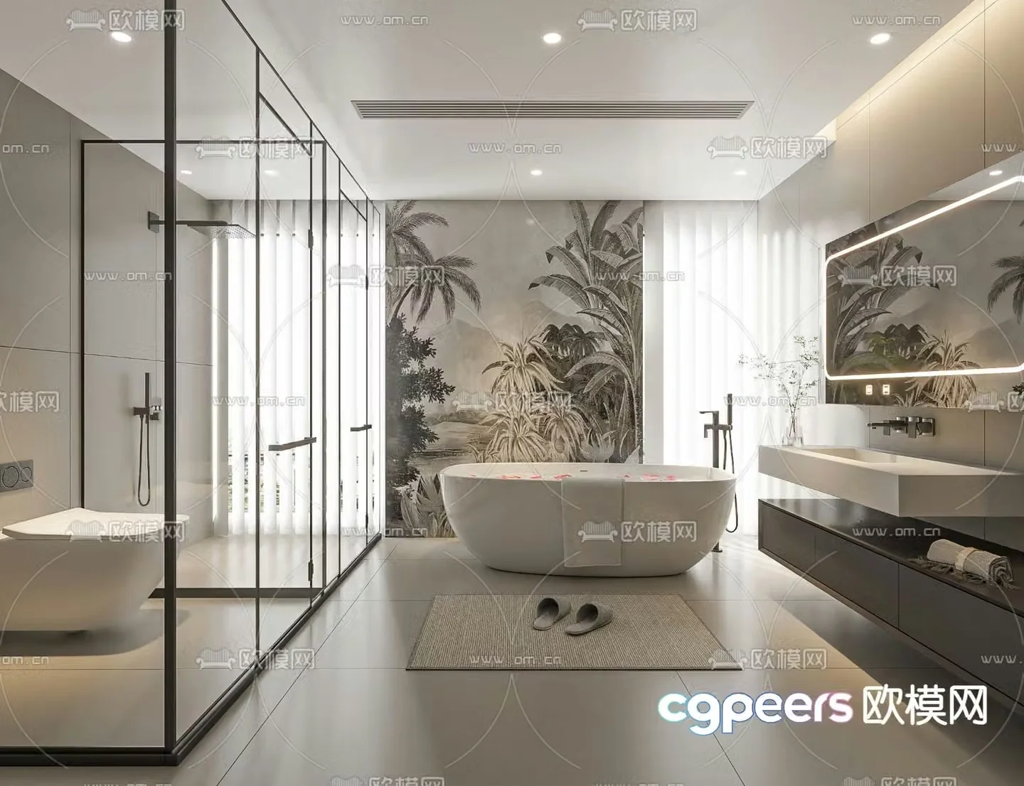 Modern bathroom toilet toilet 3d model