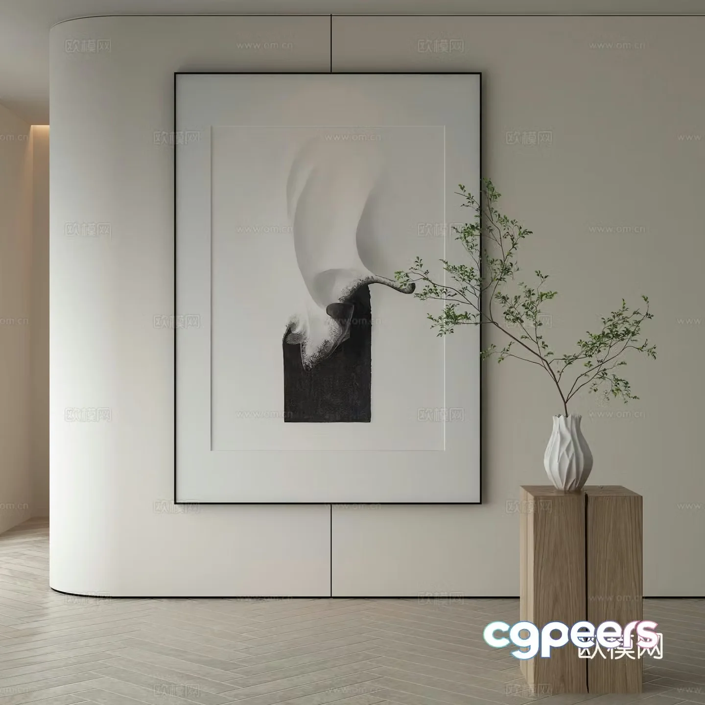 Modern Wasabi Hanging Painting Oil Painting 3D Model