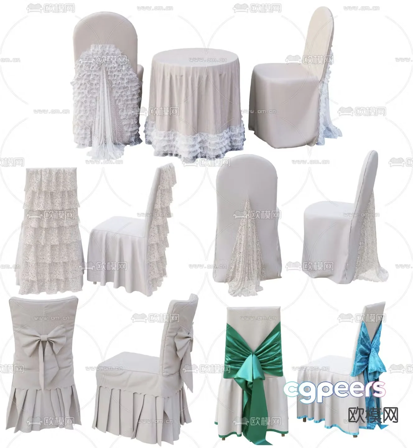 Banquet table and chair Banquet chair 3d model