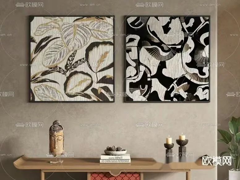 Modern Art Display 3D Model – 17910 – VRAY Render