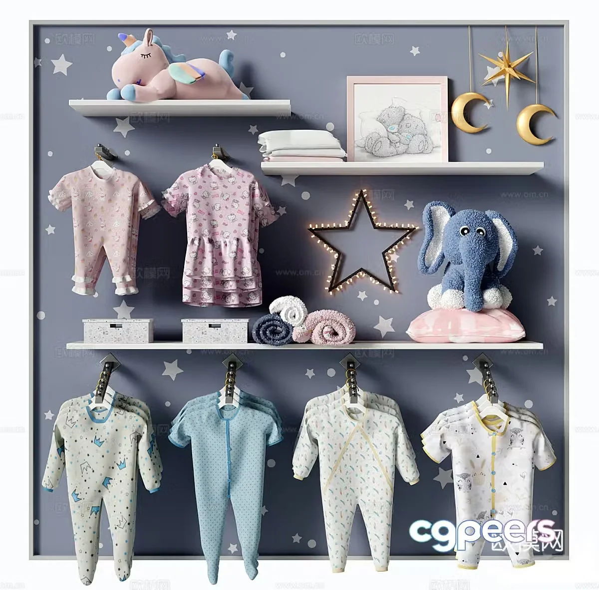 Modern children’s clothing clothing display stand 3d model