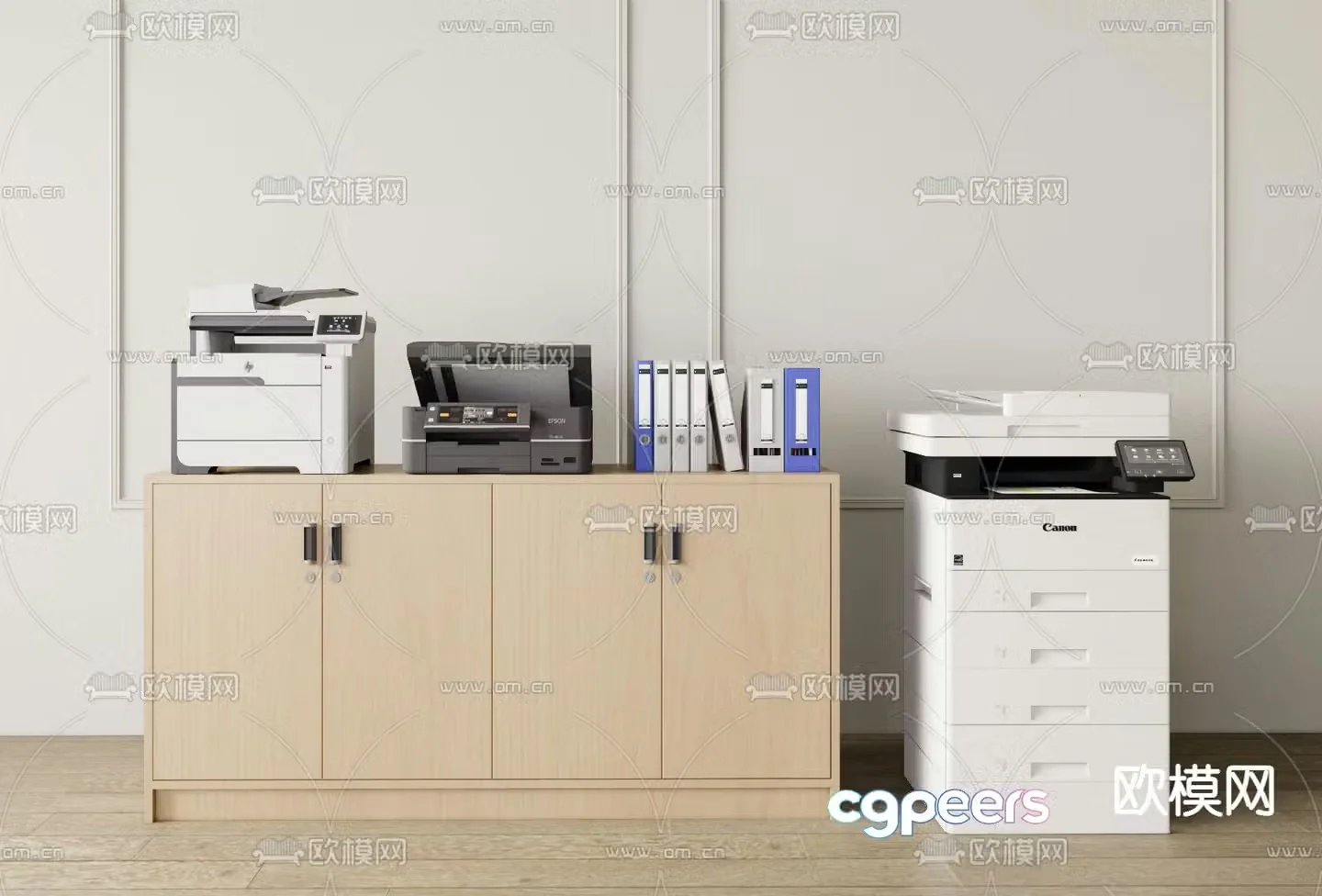 printer copier file cabinet 3d model