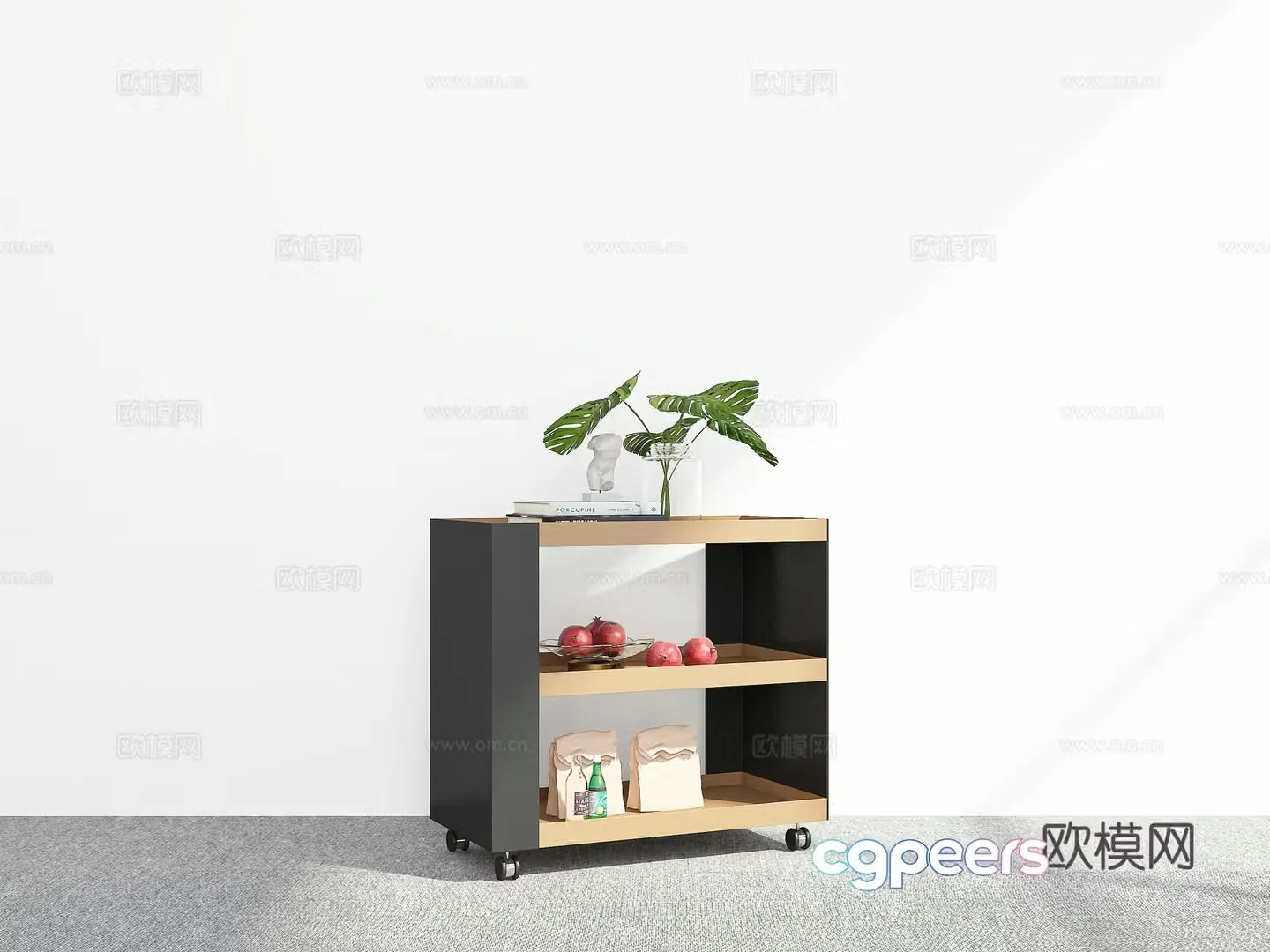 Modern mobile cart 3d model