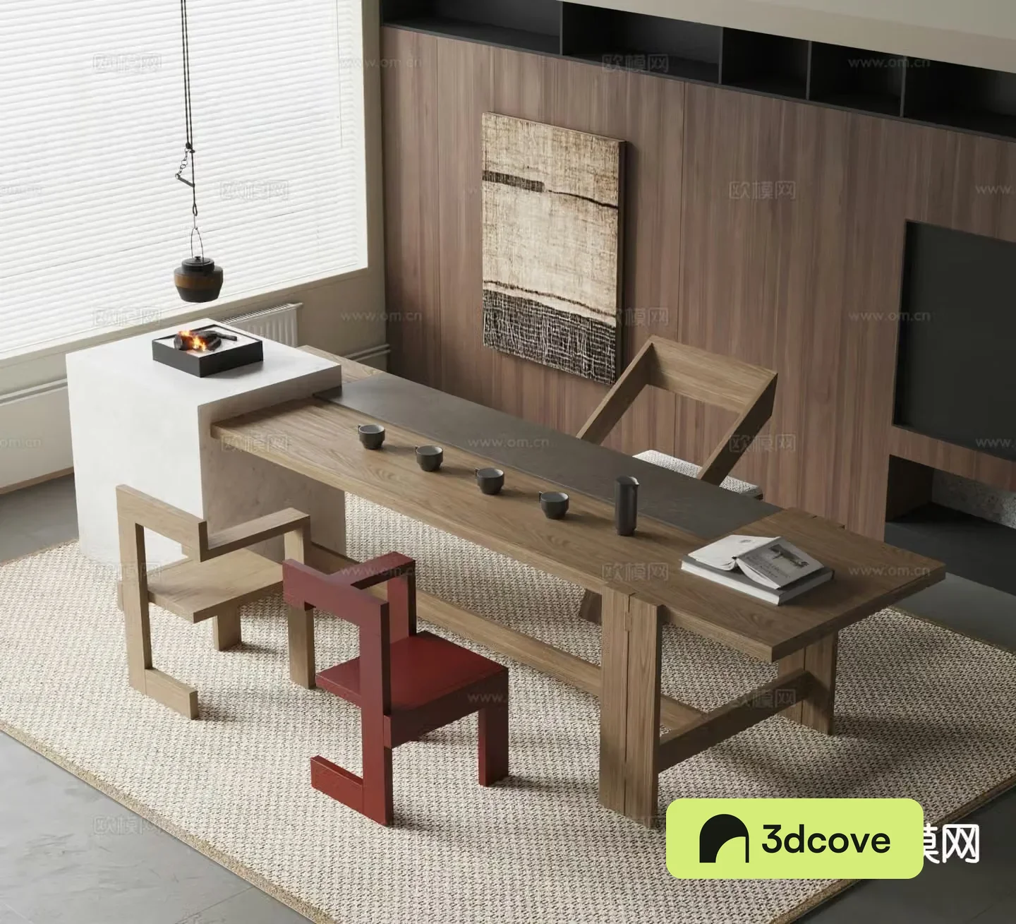 Modern island tea table and chairs