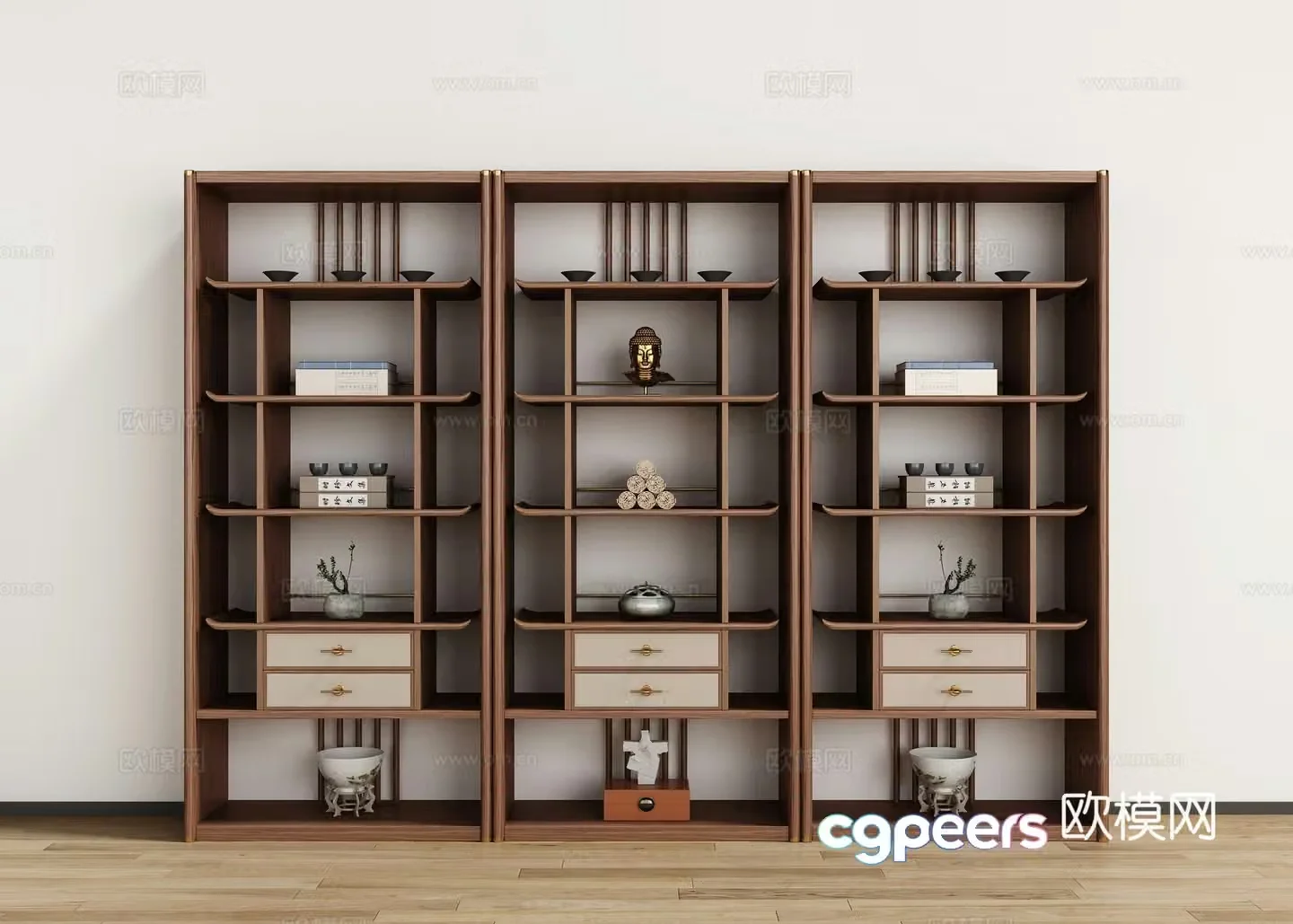 New Chinese style 3D model of Bo Gu shelf