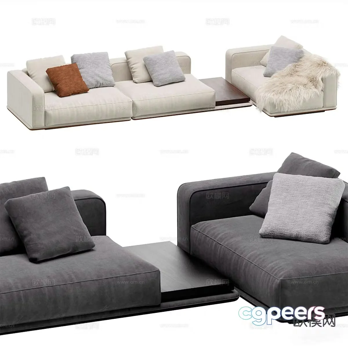 Multi-person sofa corner sofa 3d model