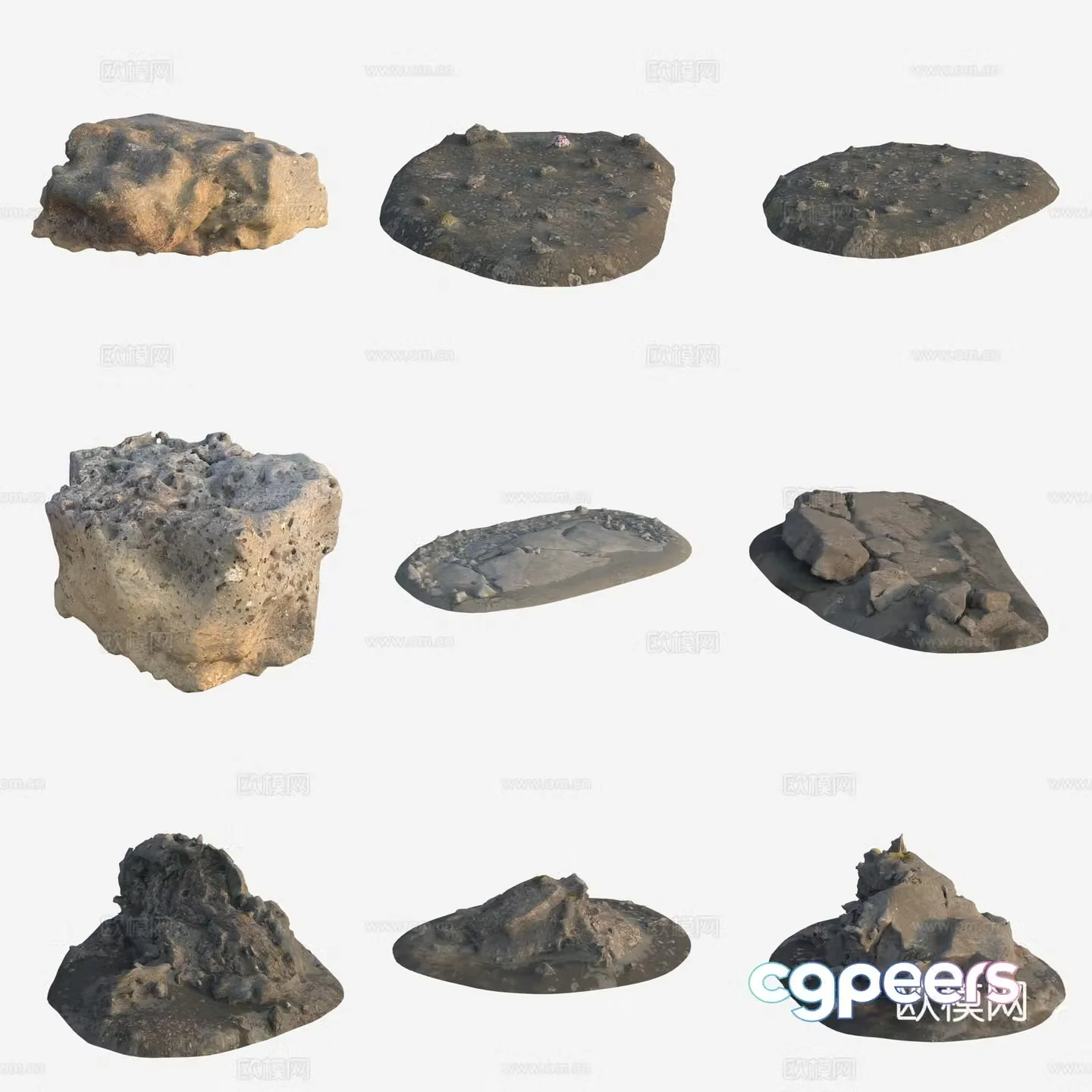 Rock volcano stone pile 3d model