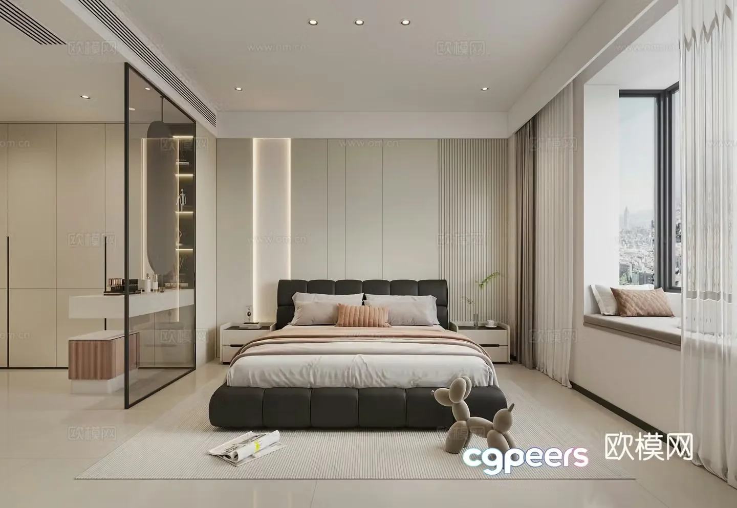 Modern bedroom master bedroom 3d model