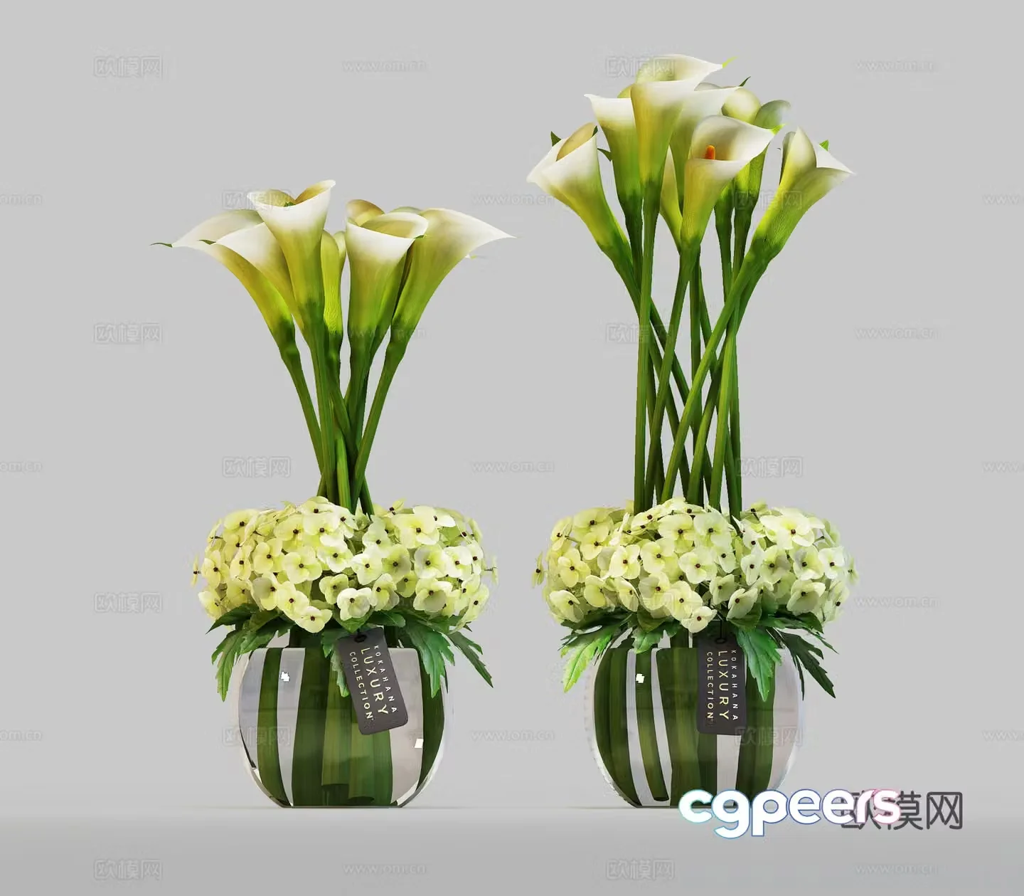 Modern vase flowers Plant decoration combination Interior decoration flowers 3d model