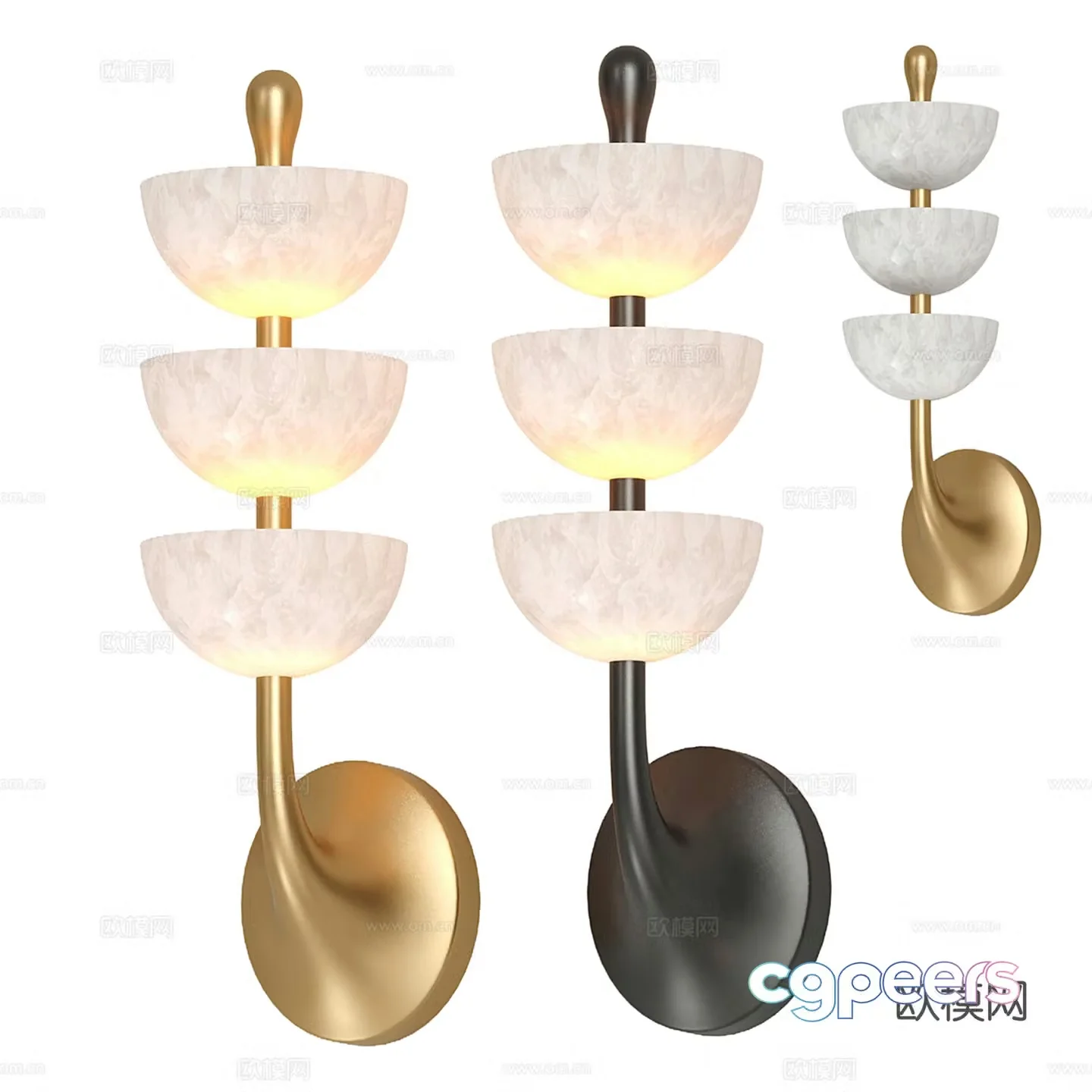 Modern light luxury wall lamp 3d model