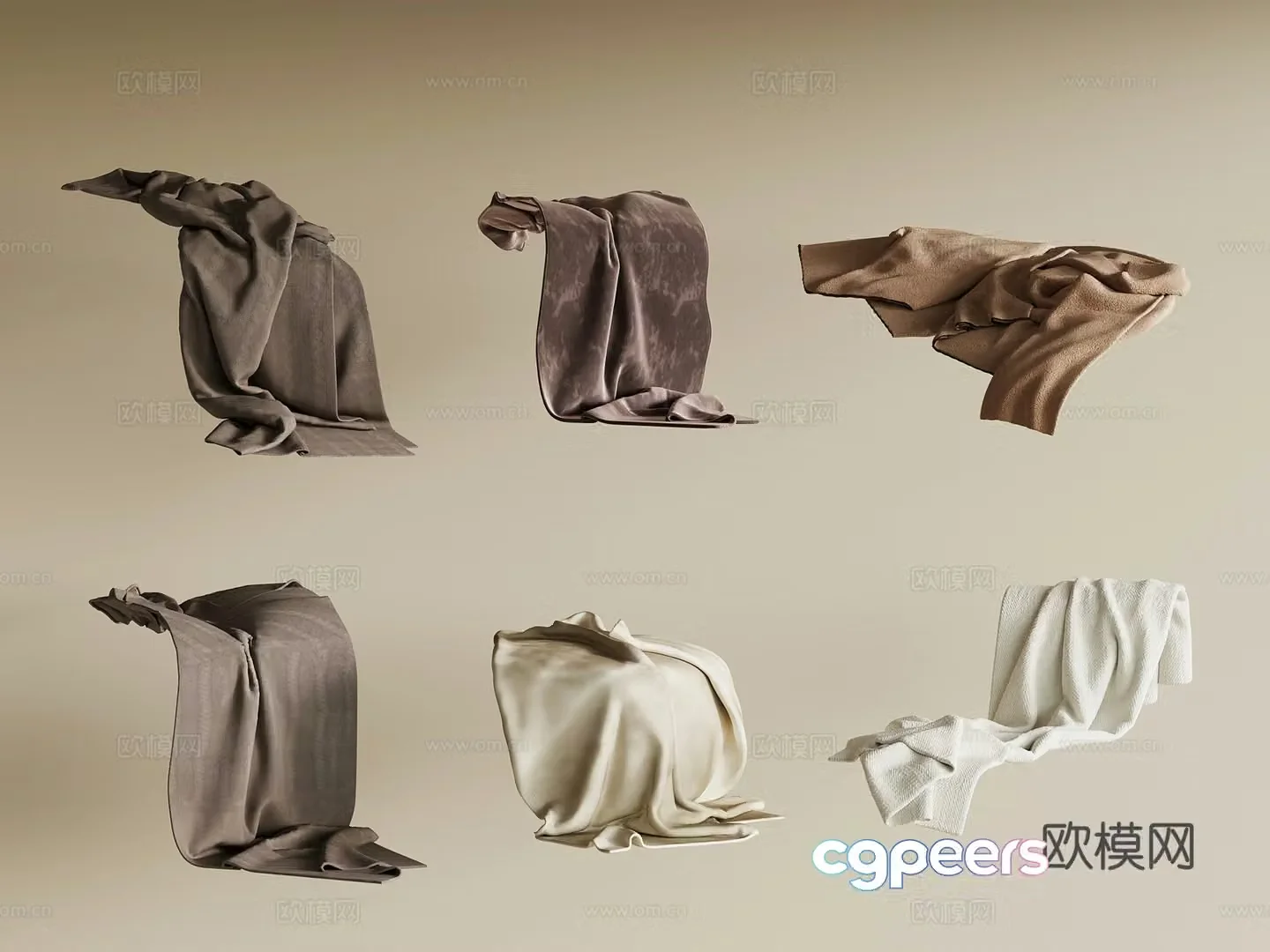Modern blanket scarf bedding blanket 3d model