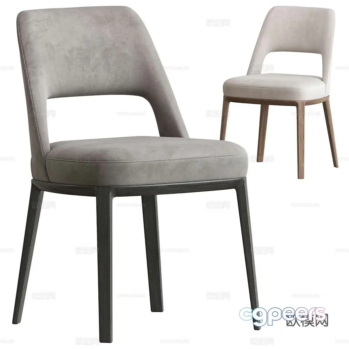 New Chinese style single chair dining chair 3d model