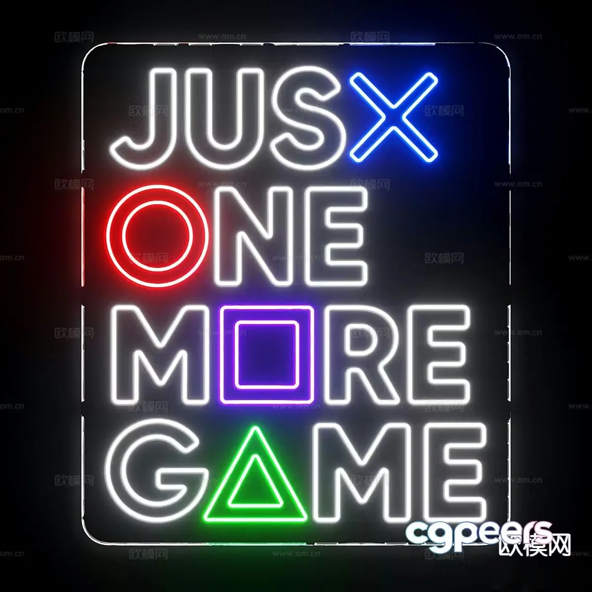 Decorative lights luminous words neon lights 3d model