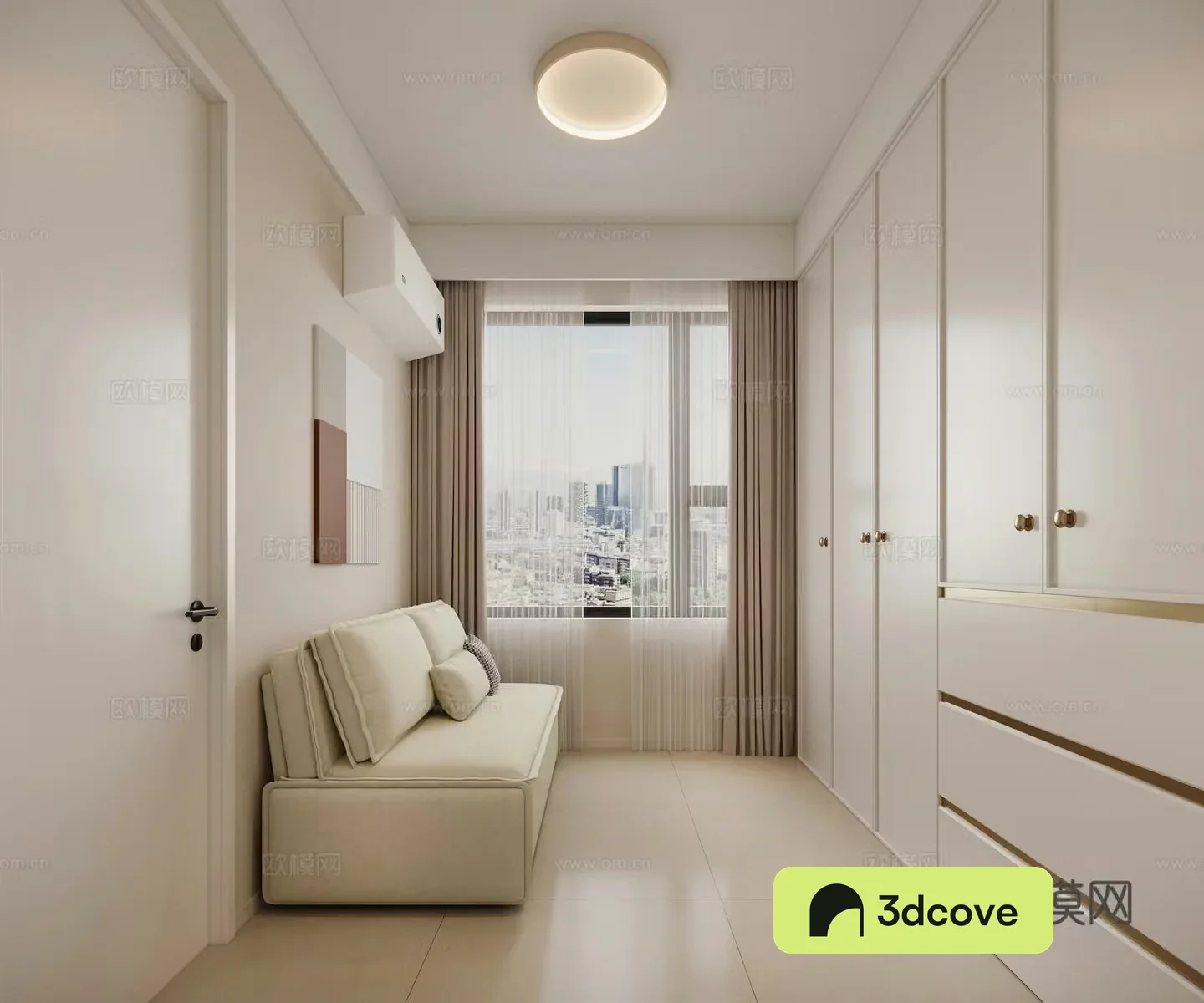 Cream trench coat room