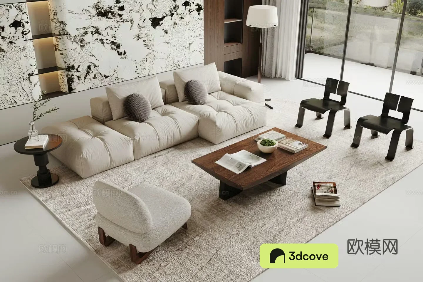 Modern sofa coffee table combination Multi-person sofa coffee table leisure chair living room sofa