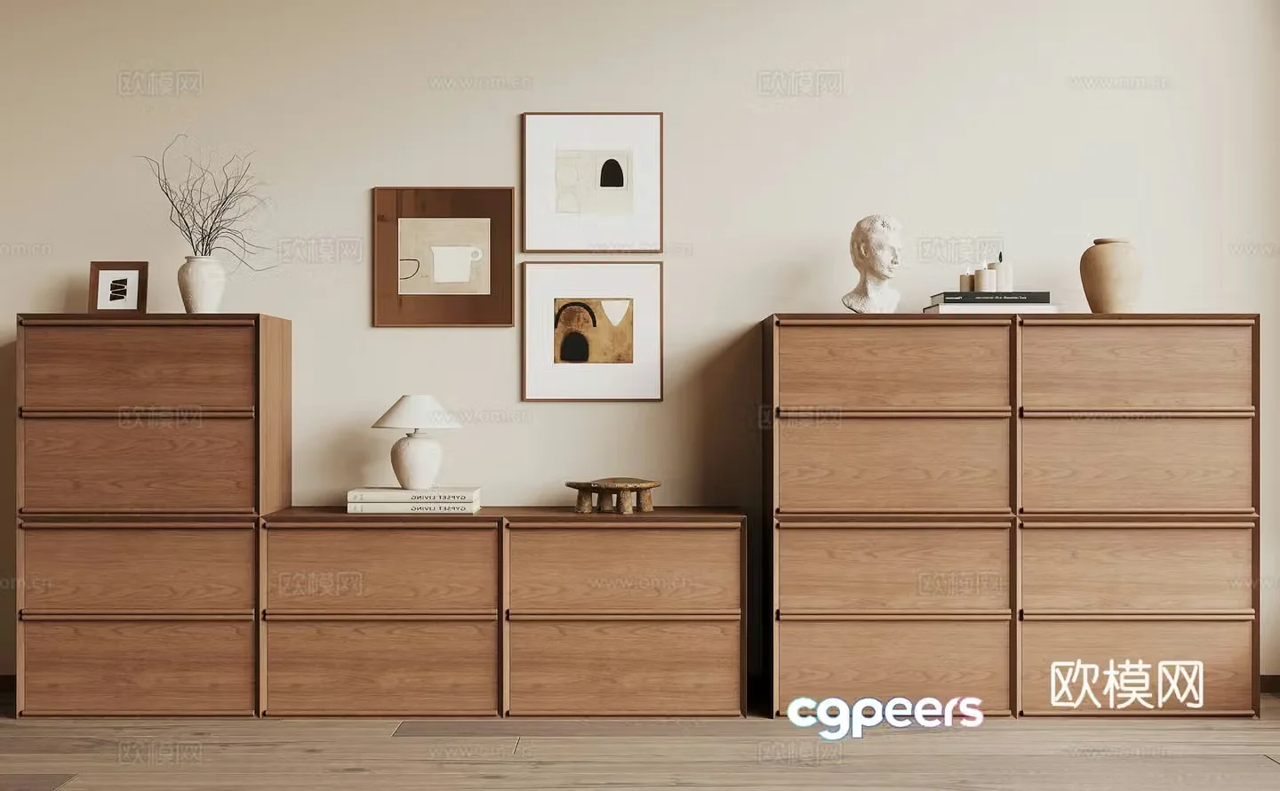 Modern storage cabinet chest of drawers 3d model