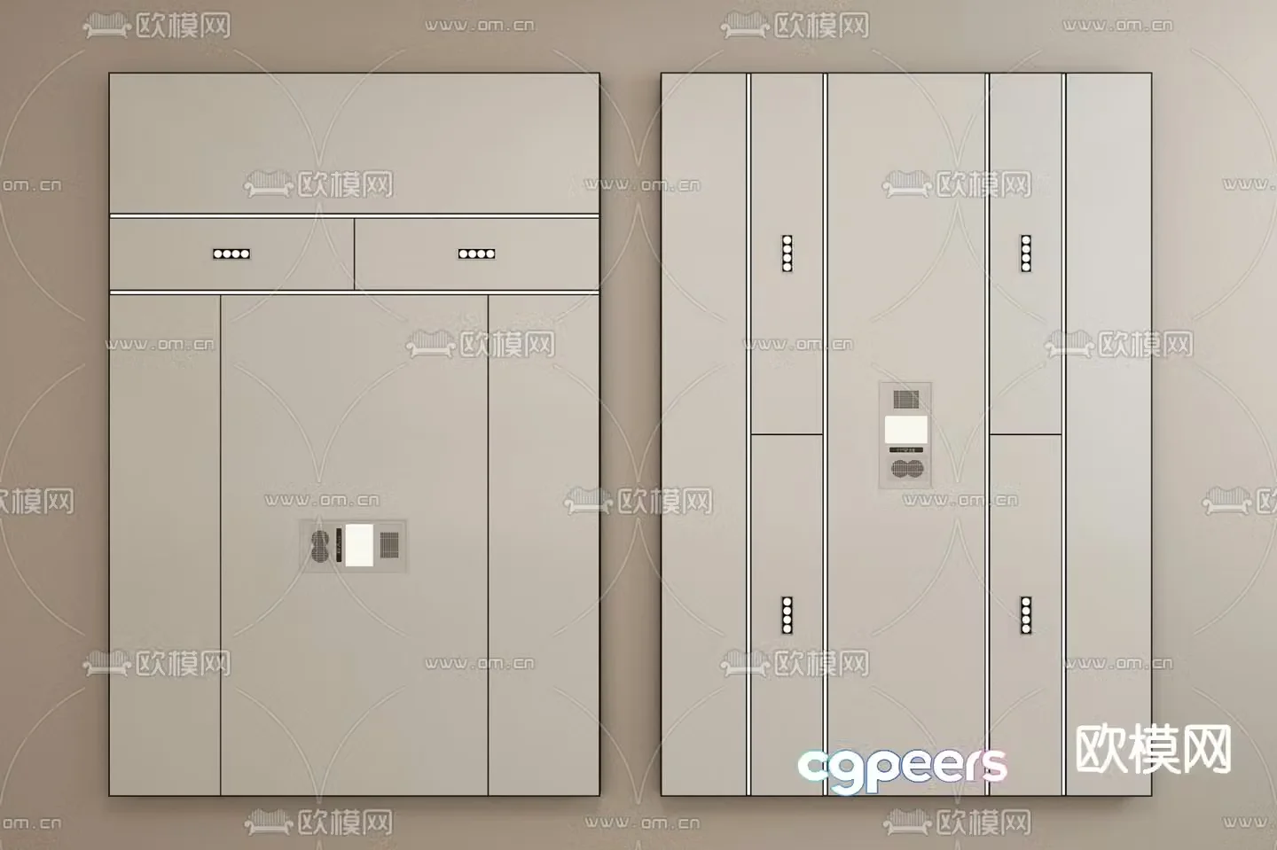 Honeycomb panel integrated ceiling 3D model