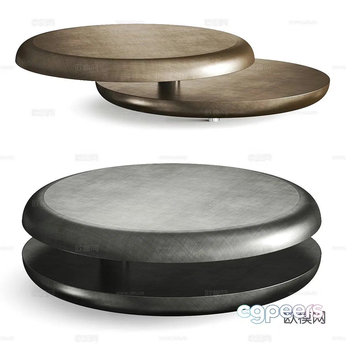 Light luxury tea table metal tea table coffee table combination round tea table round tea table artistic tea table retro 3d model