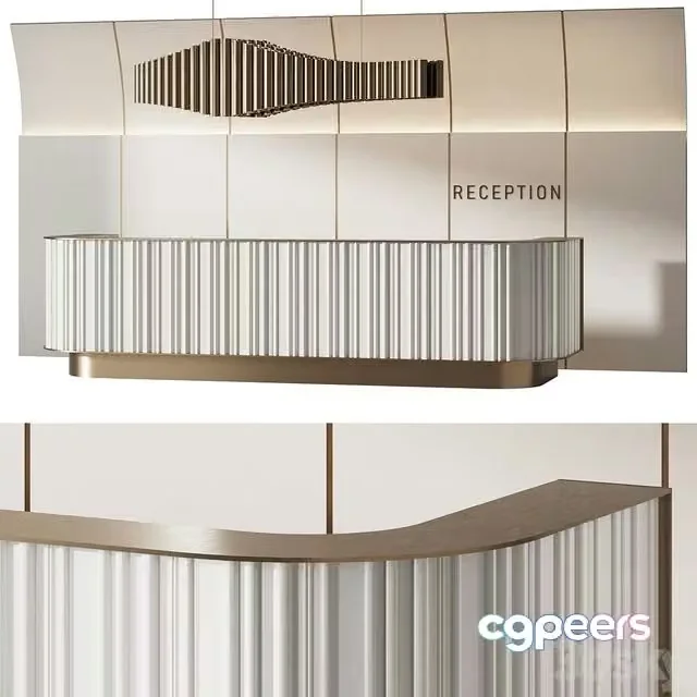 3ds Max Free – Reception desk 006 (modern style)