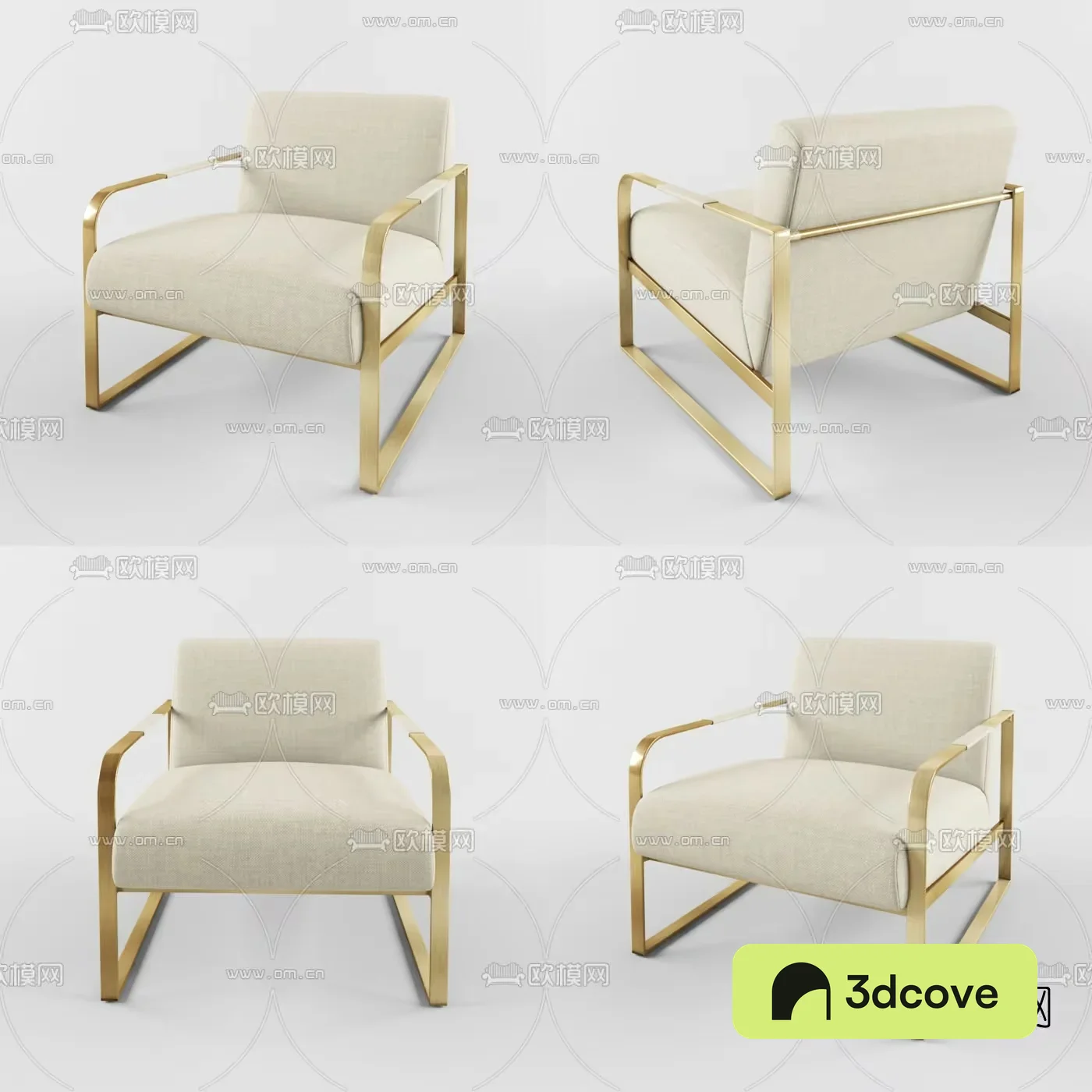 Modern Gold Armchair